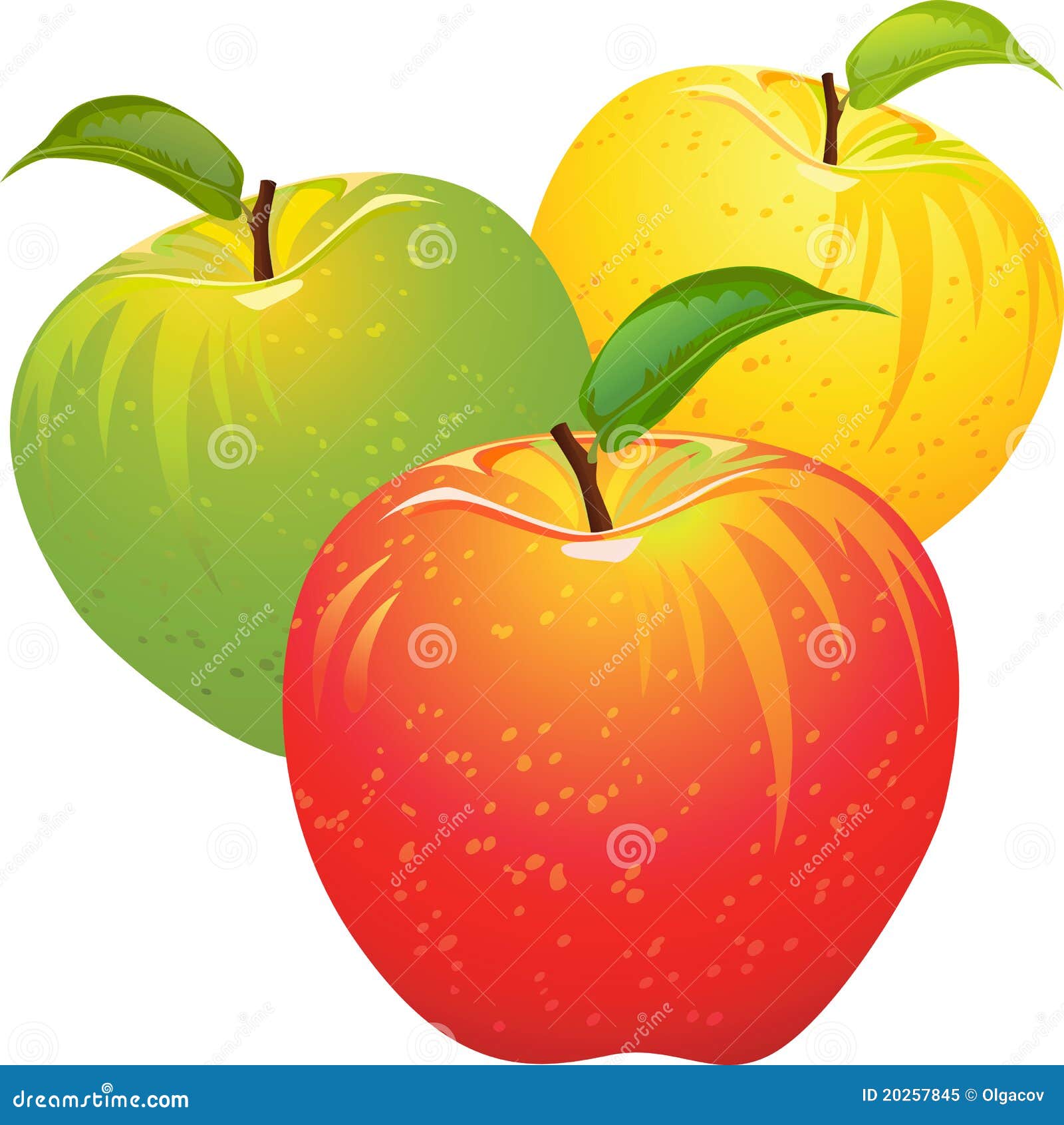  set of colorful apples