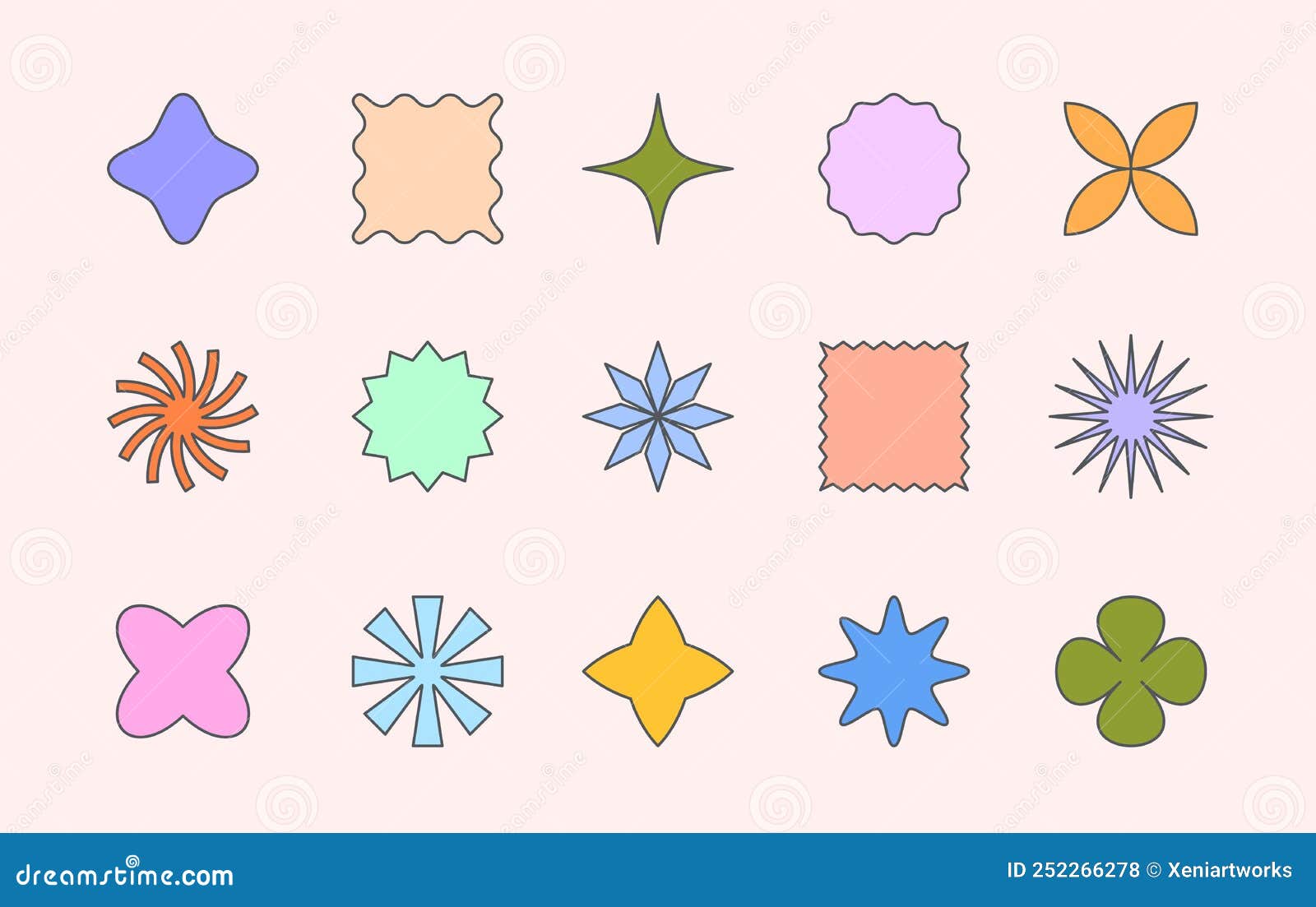 Vector set of colorful fun patches,stickers,geometric shapes in