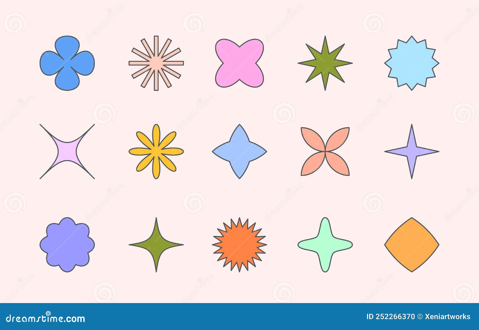 Vector set of colorful fun patches,stickers,geometric shapes in