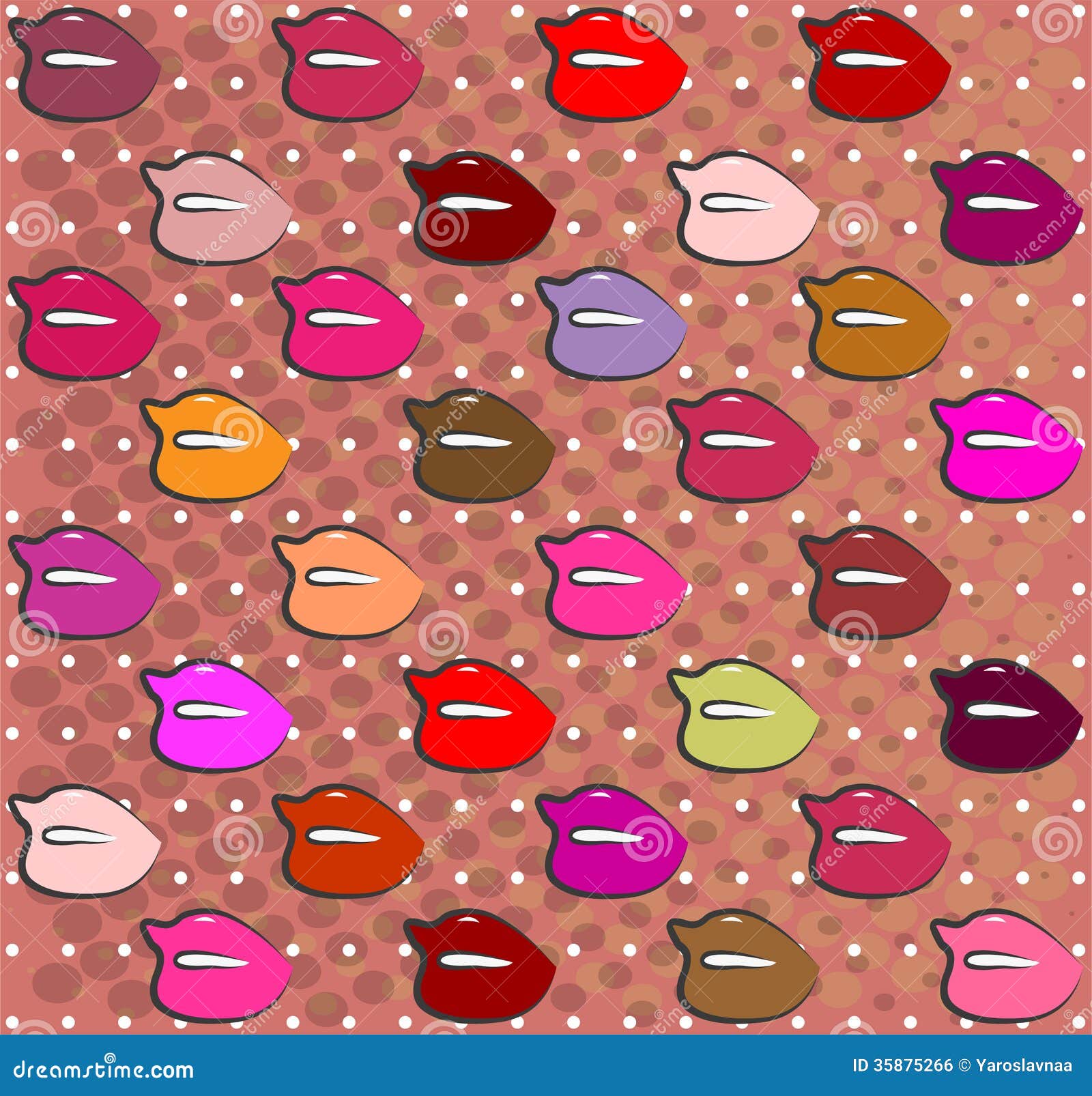 Vector Set of Colorful Lips Stock Vector Illustration of lipstick, female 35875266