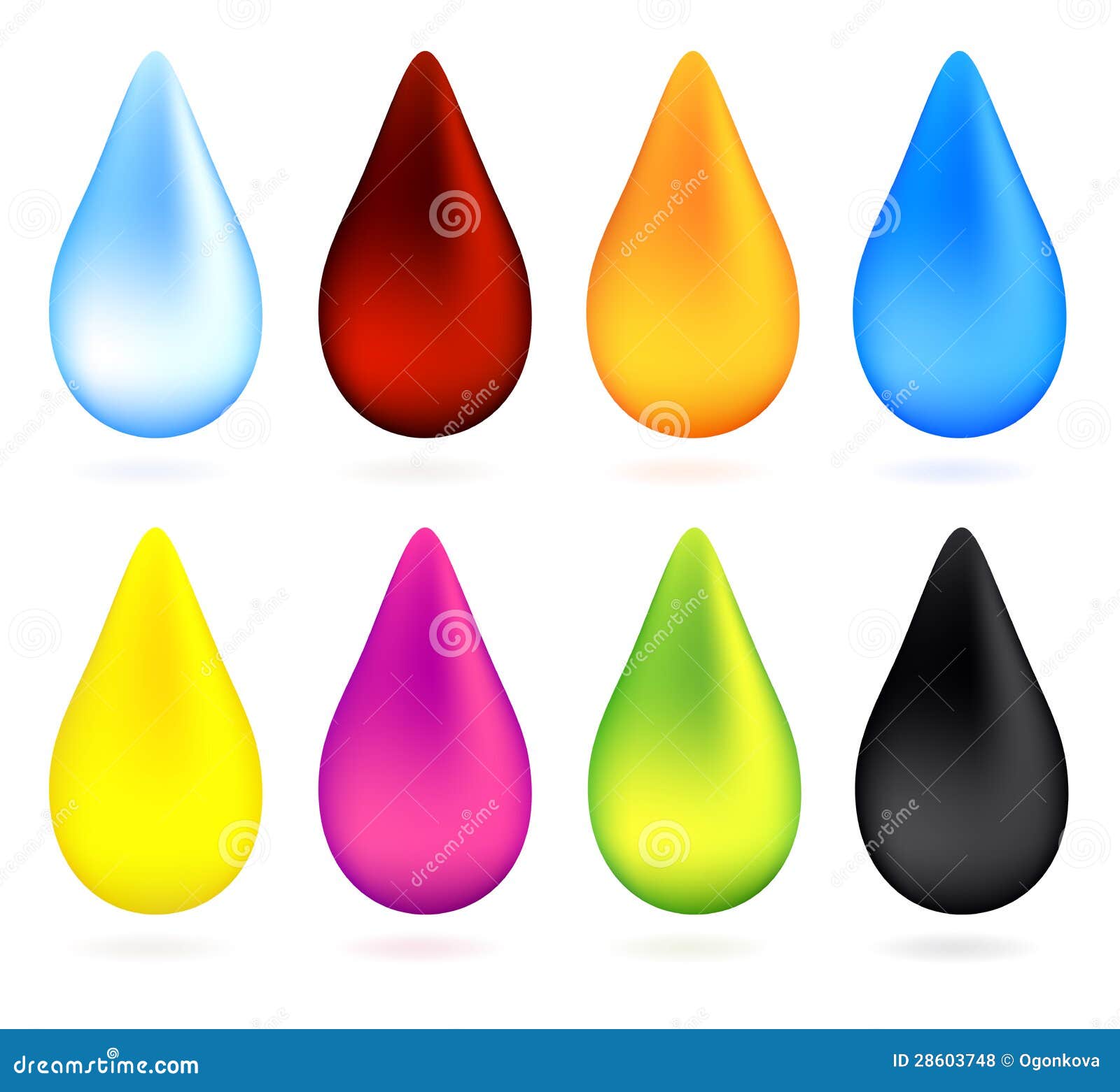 Vector Set Colorful Water Drop Stock Vector Illustration of