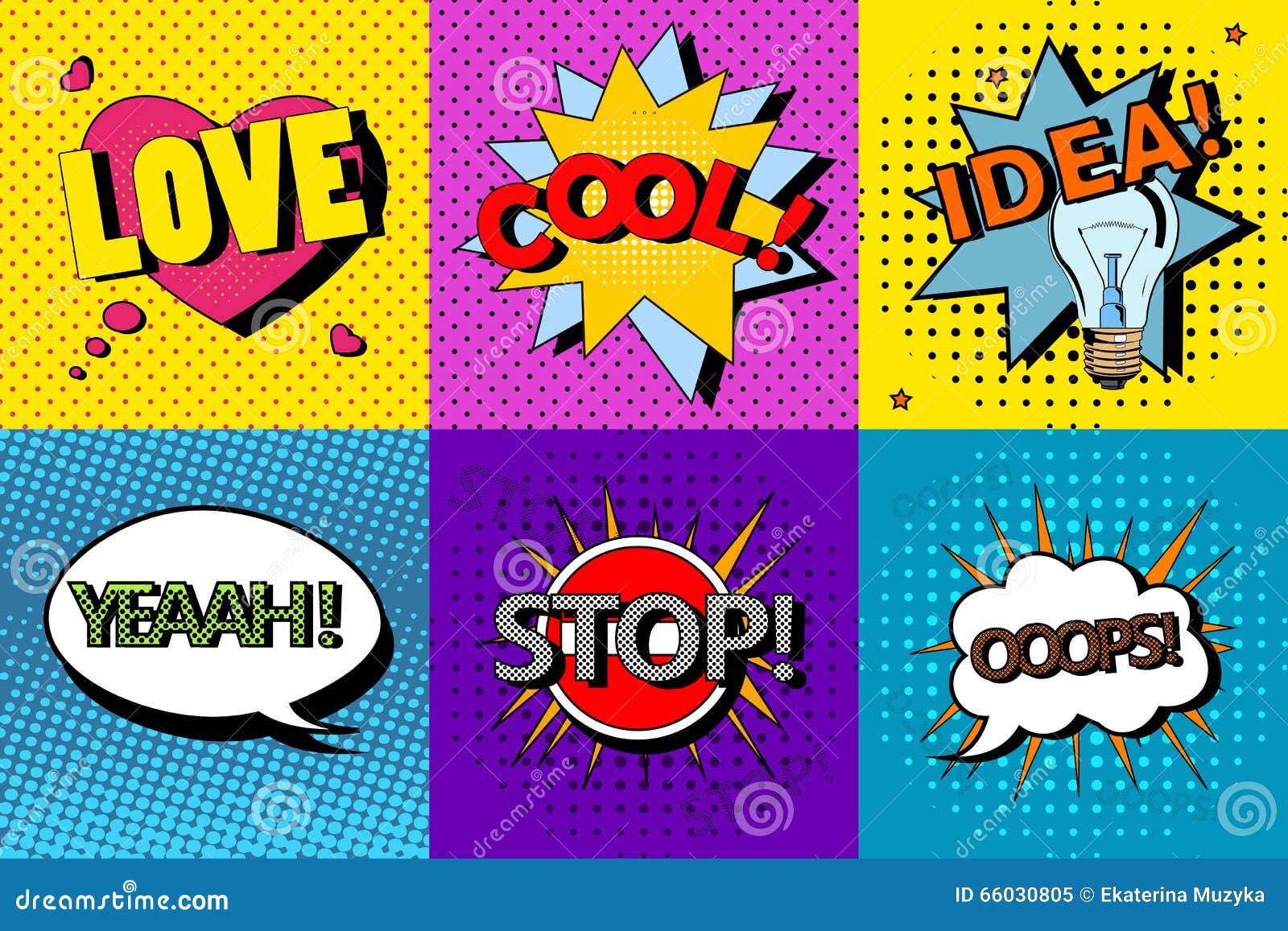 Vector Set Of Comic Speech Bubbles In Pop  Art  Style 