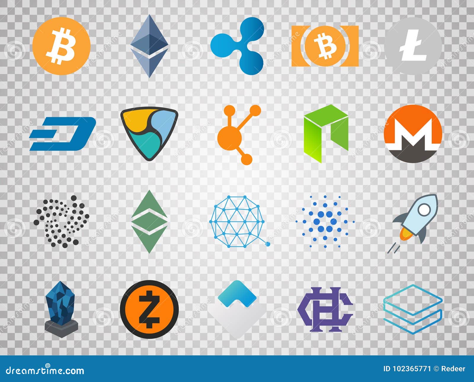 Vector Set Of Cryptocurrency Icons Editorial Photo Illustration Of Litecoin Exchange 102365771