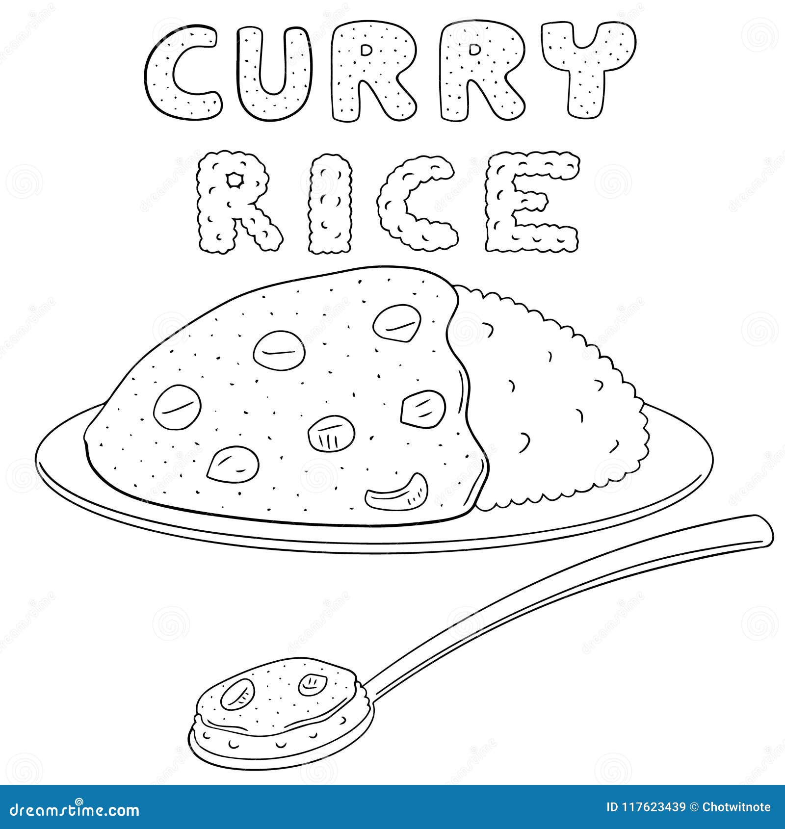 Vector set of curry rice stock vector. Illustration of idea - 117623439