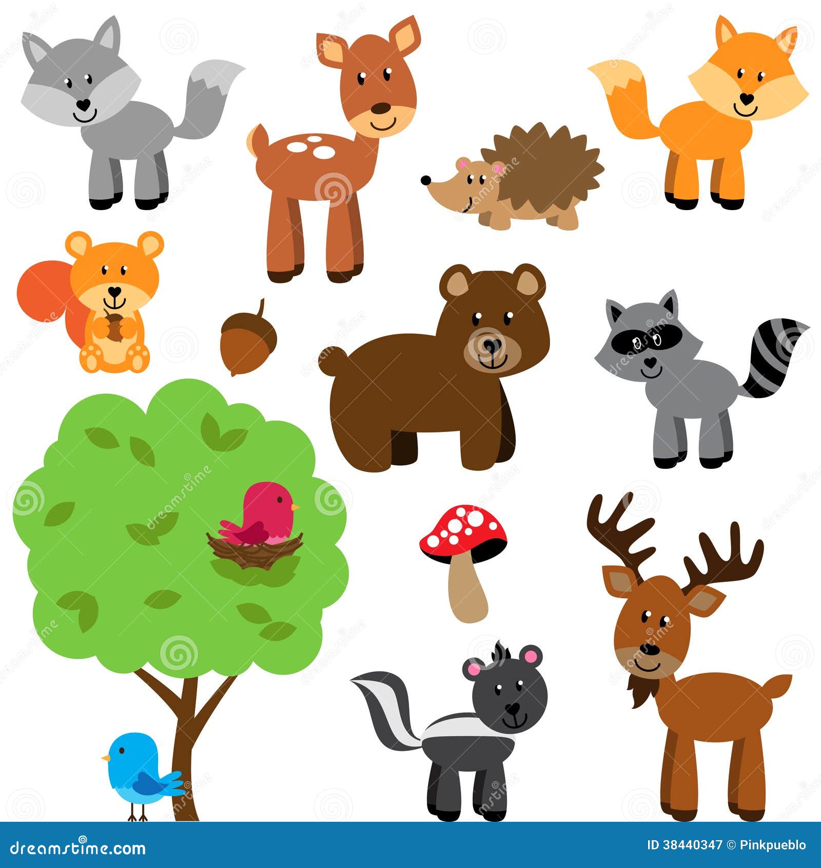Vector Set Of Cute Woodland And Forest Animals Stock ... Vector Set Of Cute Woodland And Forest Animals Stock ... - 1300 x 1390 jpeg 141kB