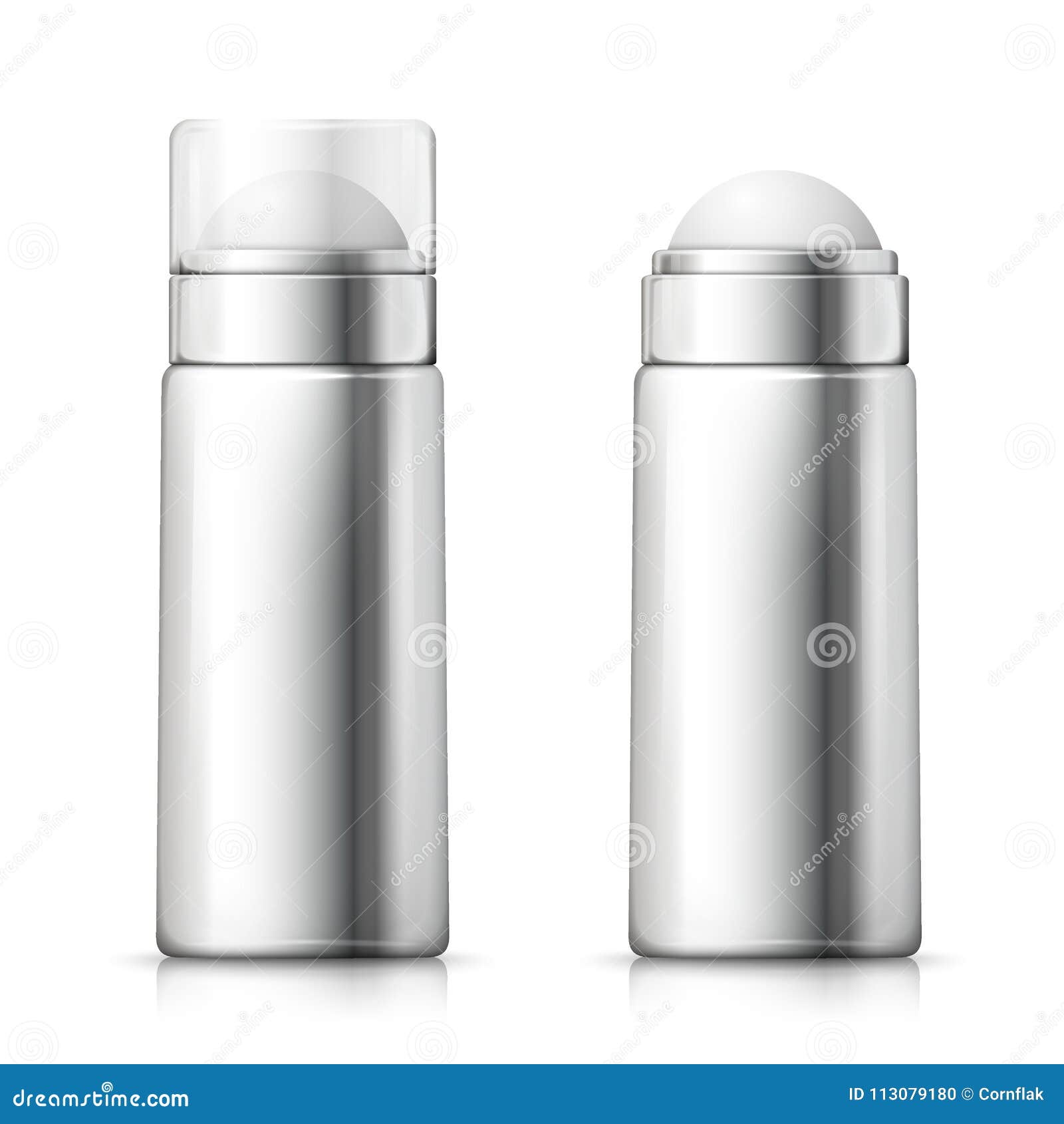 Vector Set - 3d Realistic Silver Deodorant Bottles Stock Vector ...