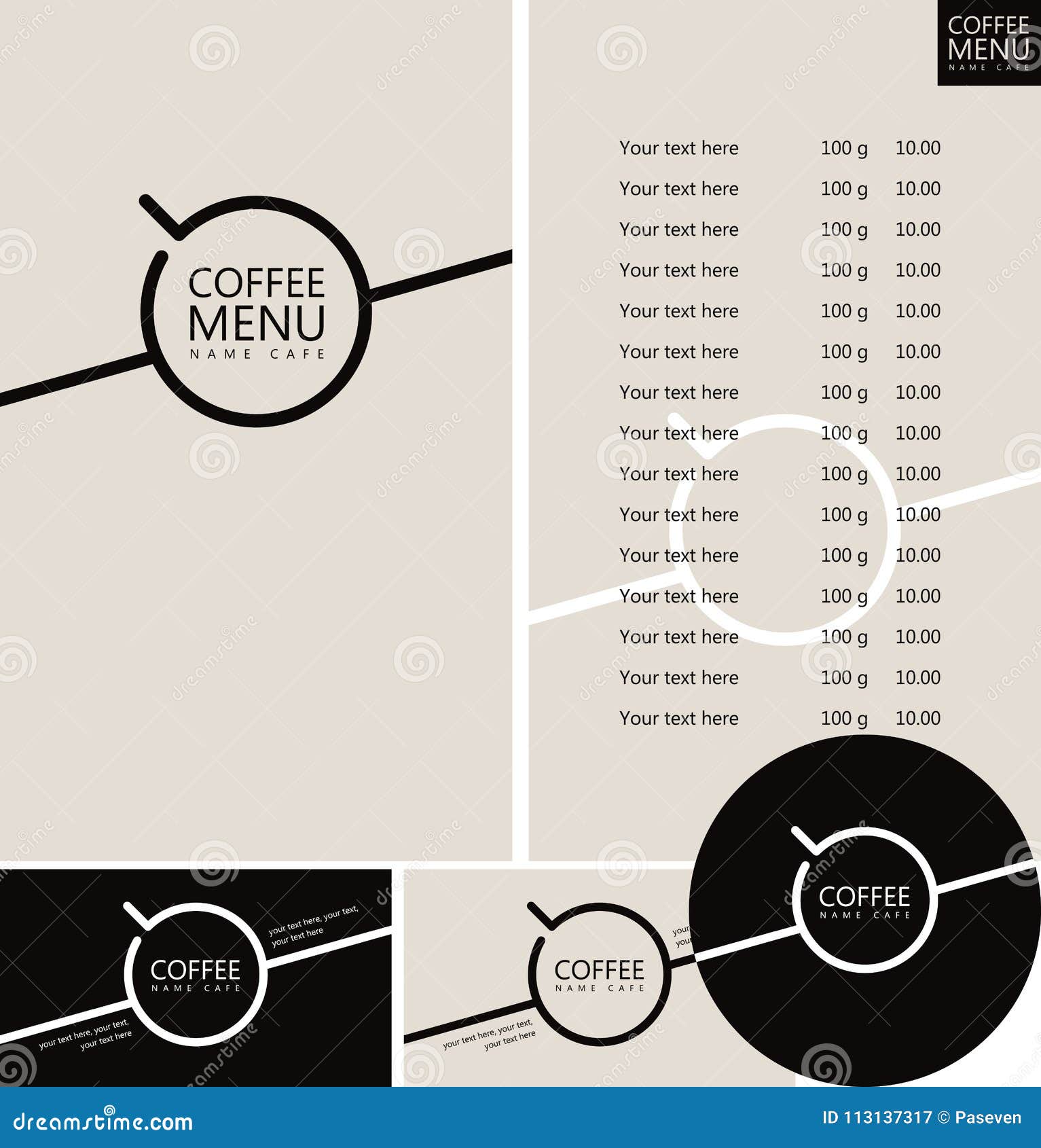 Vector Set Of Design Elements For Coffee House Stock Vector - Illustration Of Blank Cappuccino 113137317