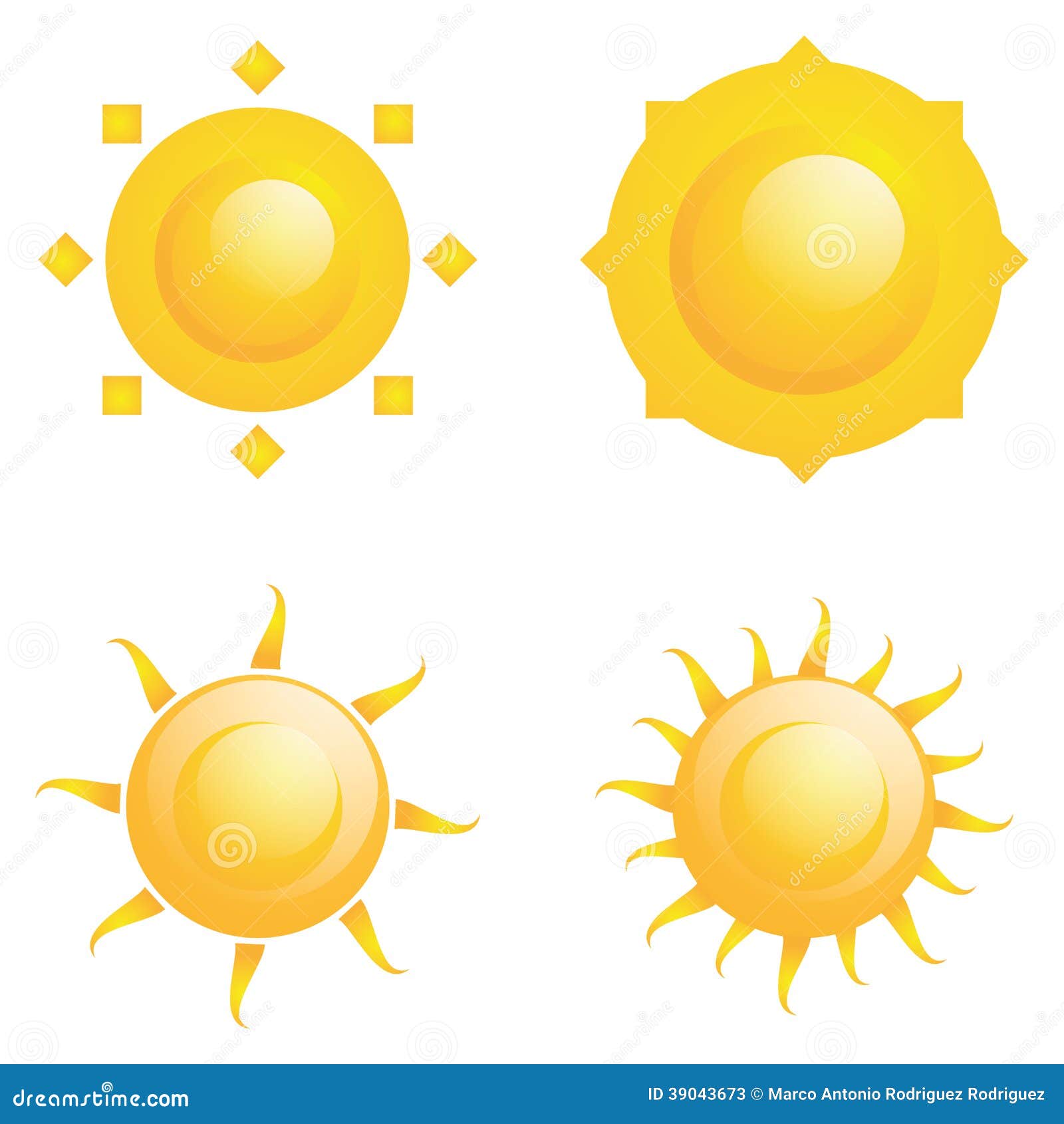 Vector Set of Different Abstract Suns Isolated Stock Vector ...