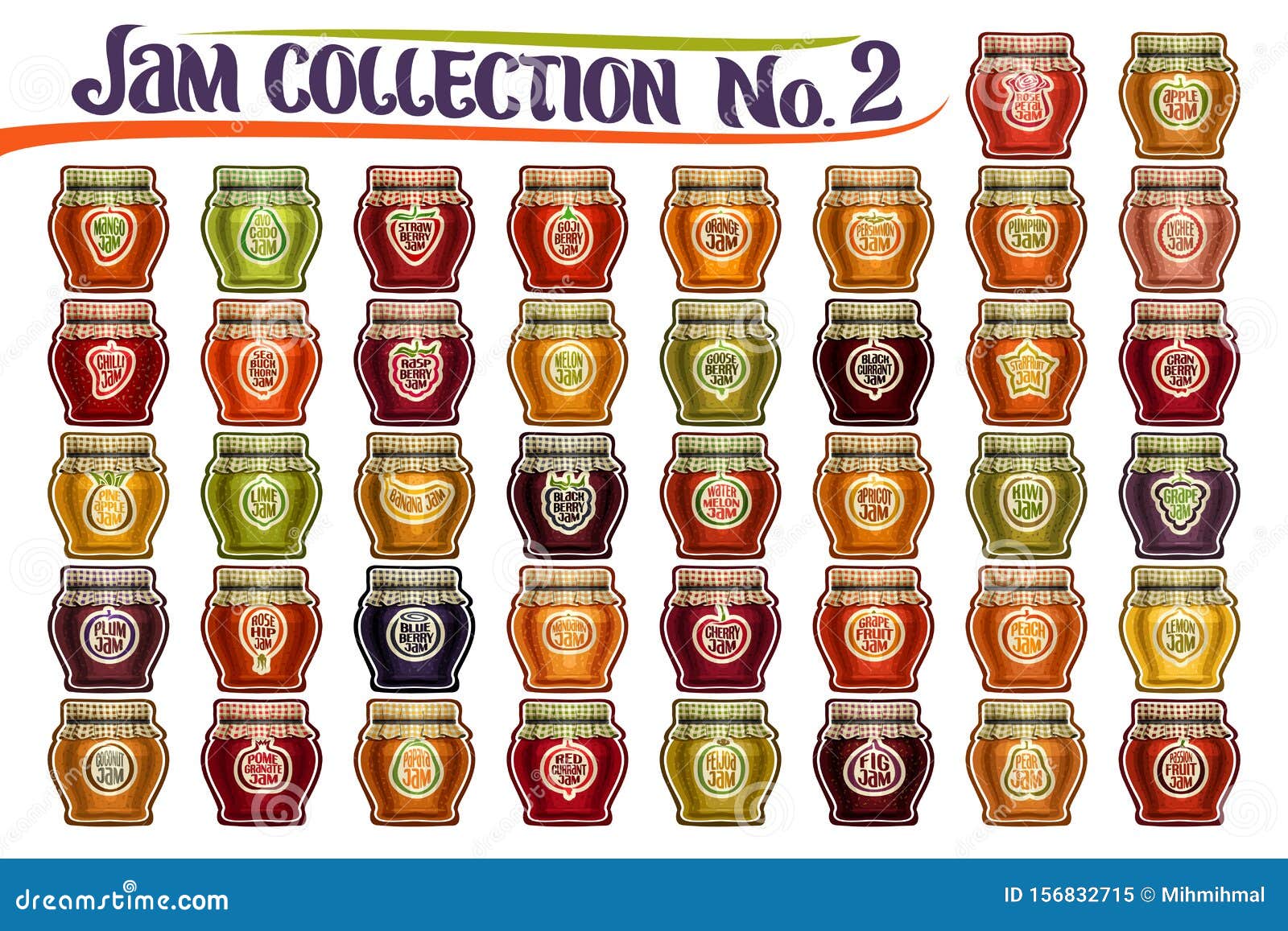 Vector Set of Different Jam Jars Stock Vector Illustration of papaya