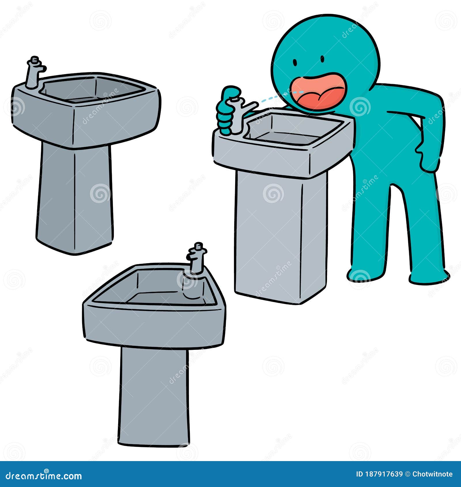 Vector Set of Drinking Water Fountain Stock Vector - Illustration of drawn,  graphic: 187917639