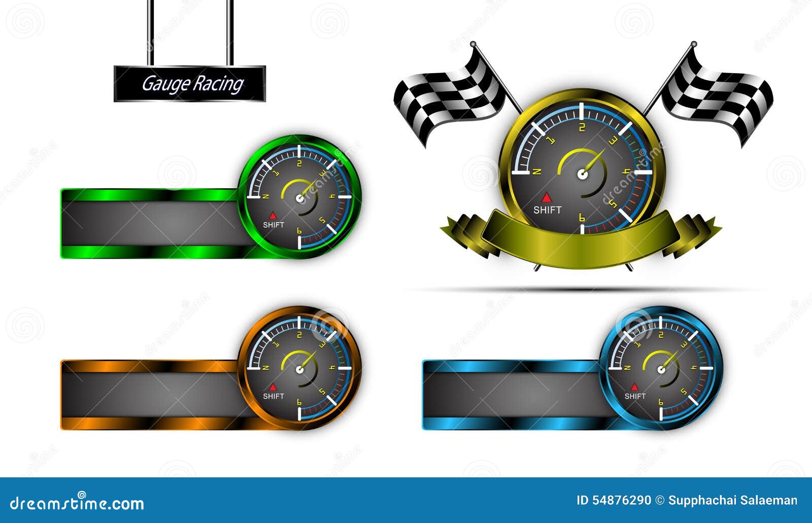 Sports Car Gauge Set Vector Illustration 4694972