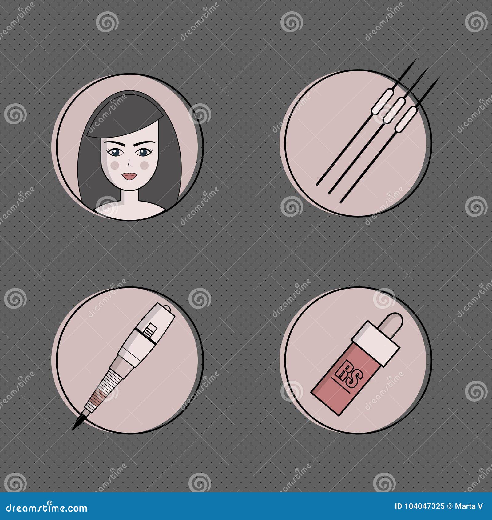  set of equipment for permanent make-up. used for icons on the site, business cards