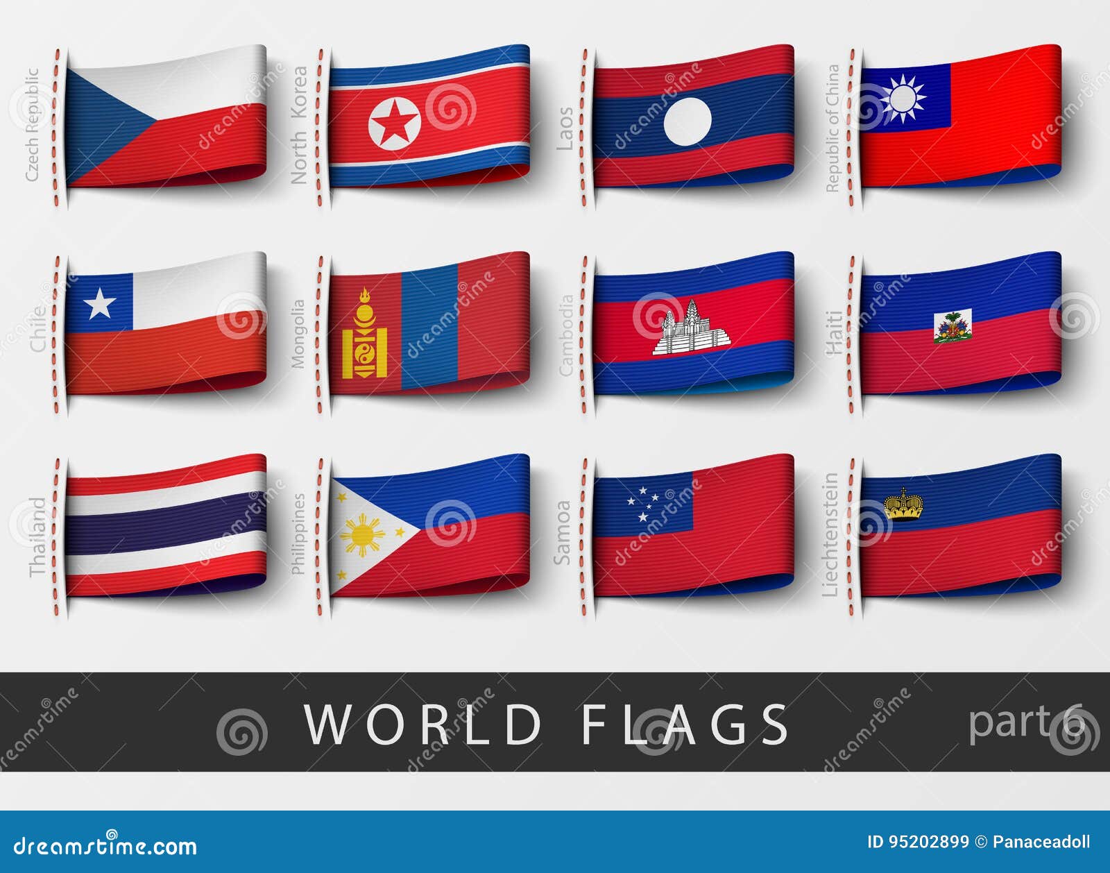 Vector set of flag labels stock vector. Illustration of australia
