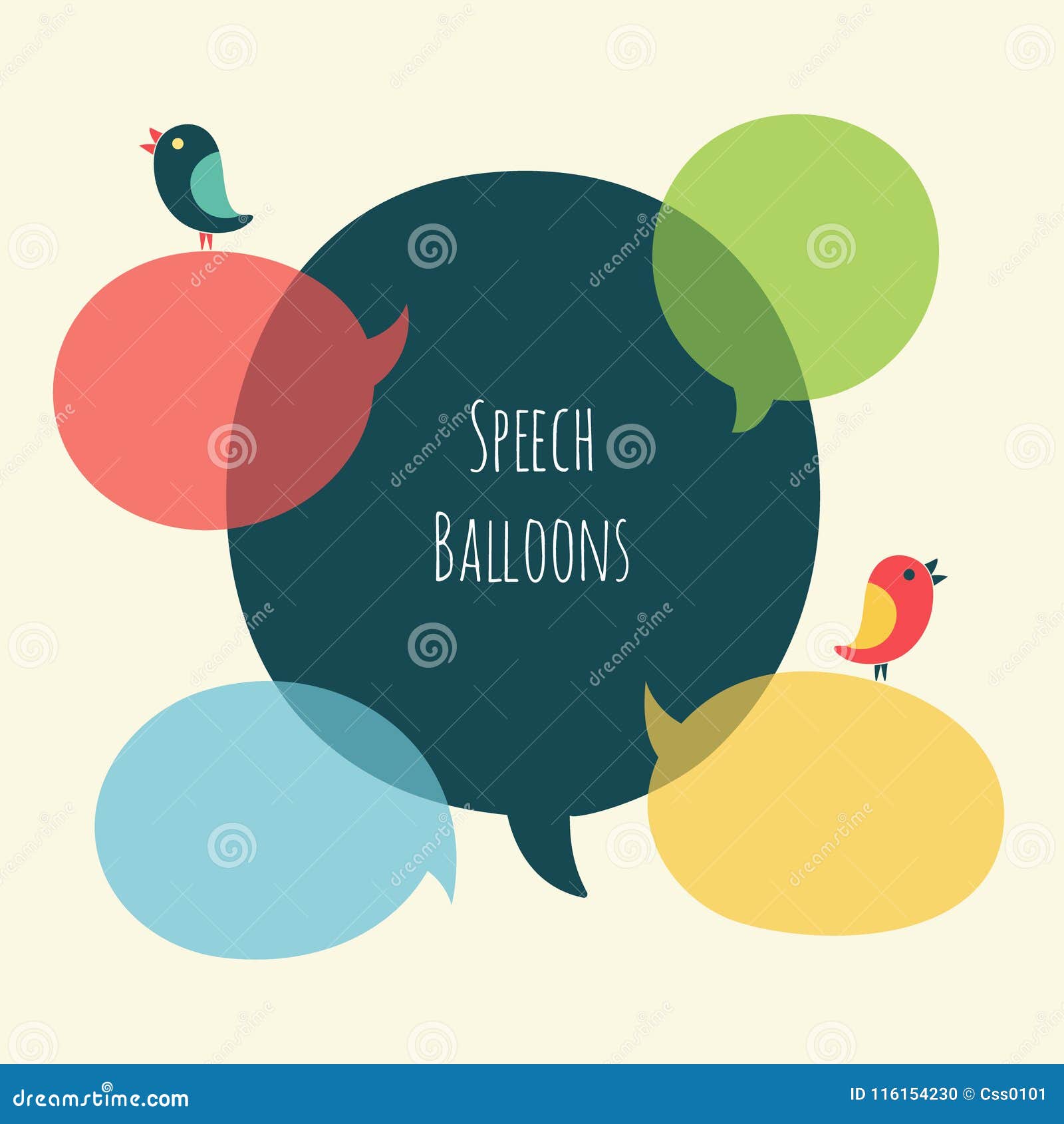 Vector Set of Speech Bubble with Bird Stock Vector Illustration of