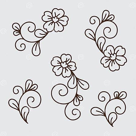 Vector Set of Flower Elements Stock Vector - Illustration of design ...