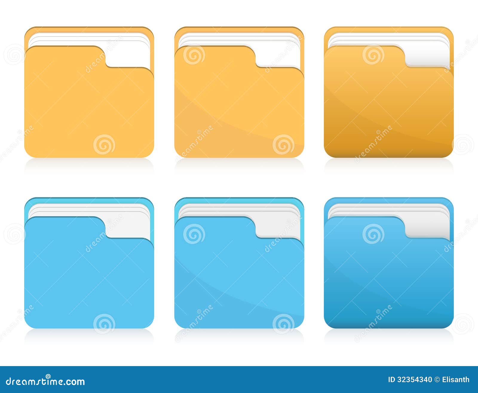 Vector Set Of Folder Icons Stock Photo Image 32354340