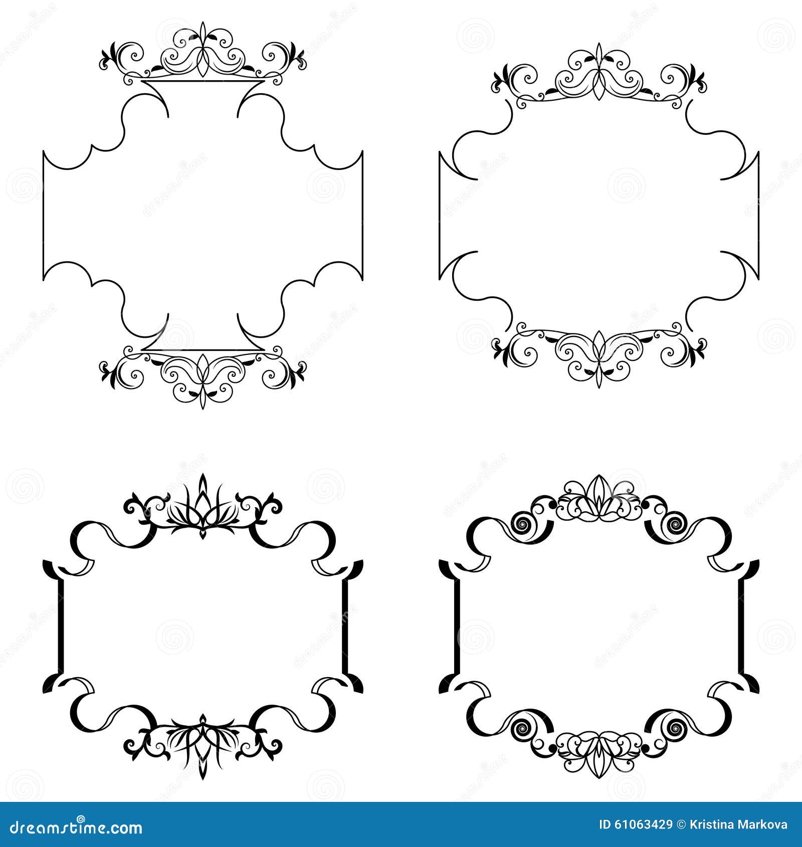 Vector set of frame stock vector. Illustration of holiday - 61063429