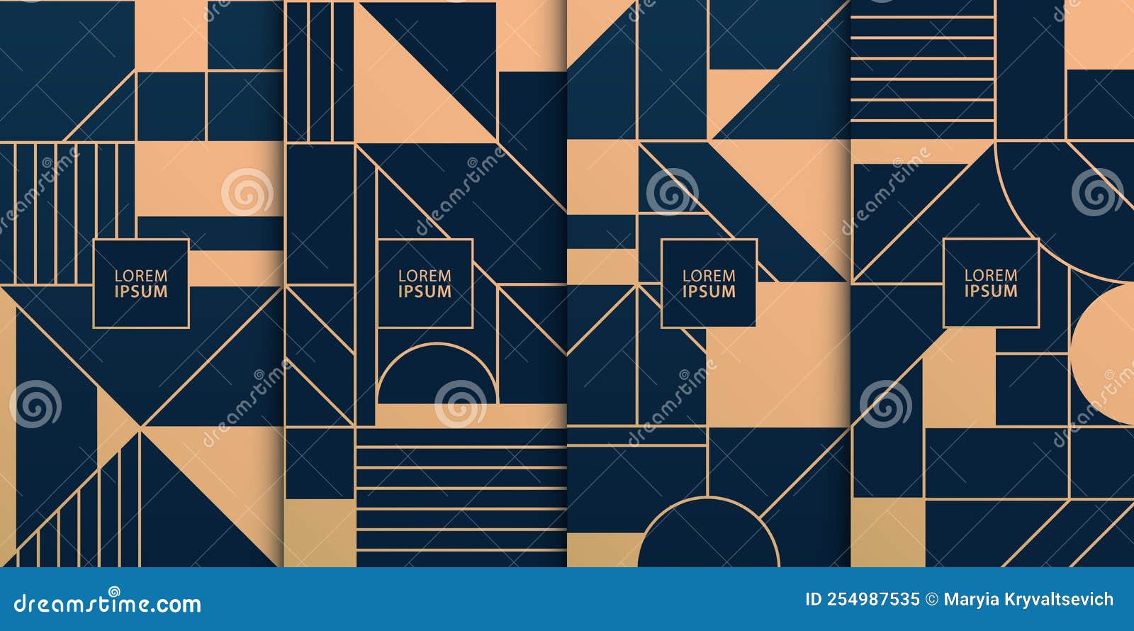  set of golden luxury invitation card , package. abstract geometry frame, art deco pattern background. use