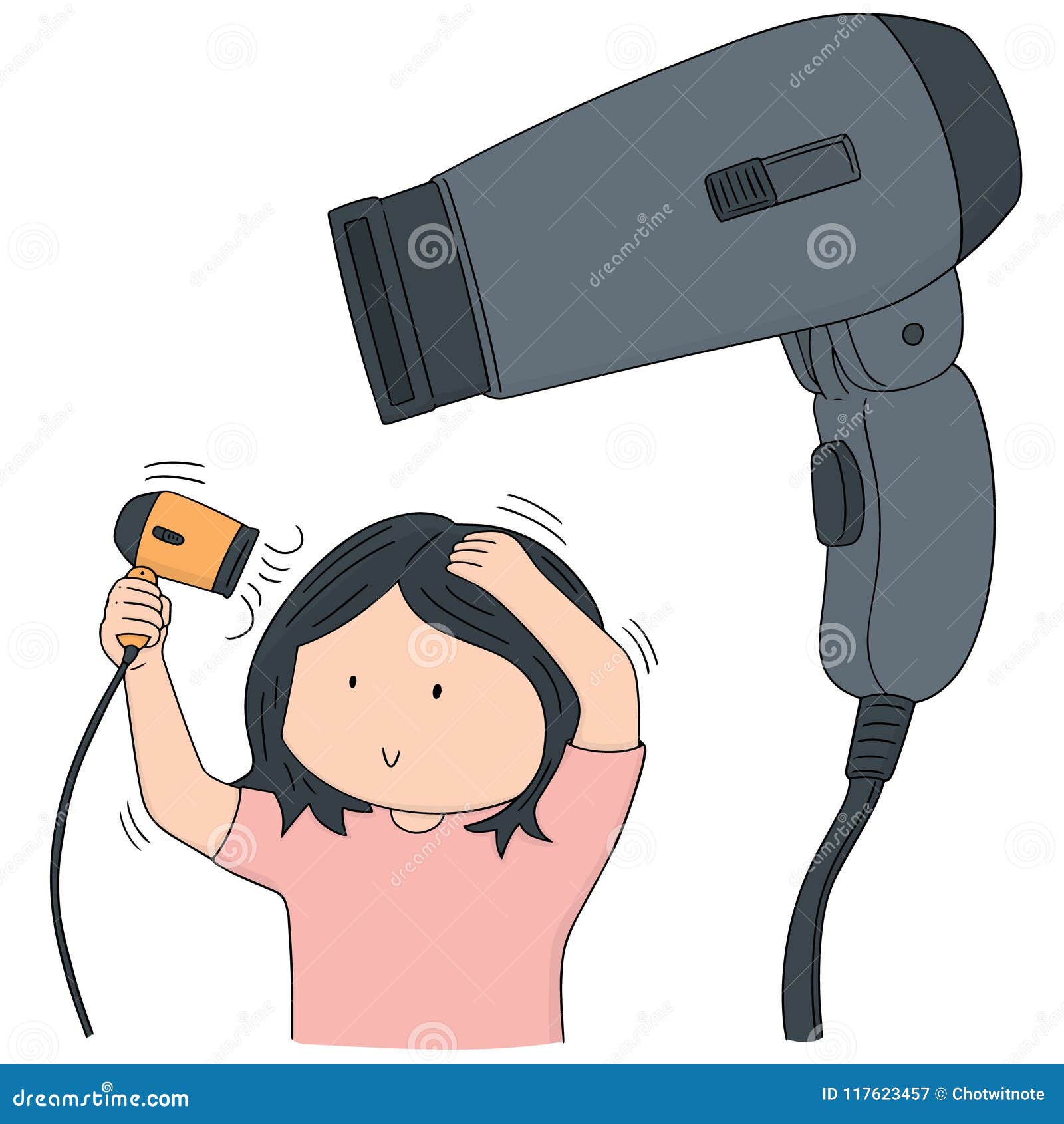 Vector set of hair dryer stock vector. Illustration of hairdryer