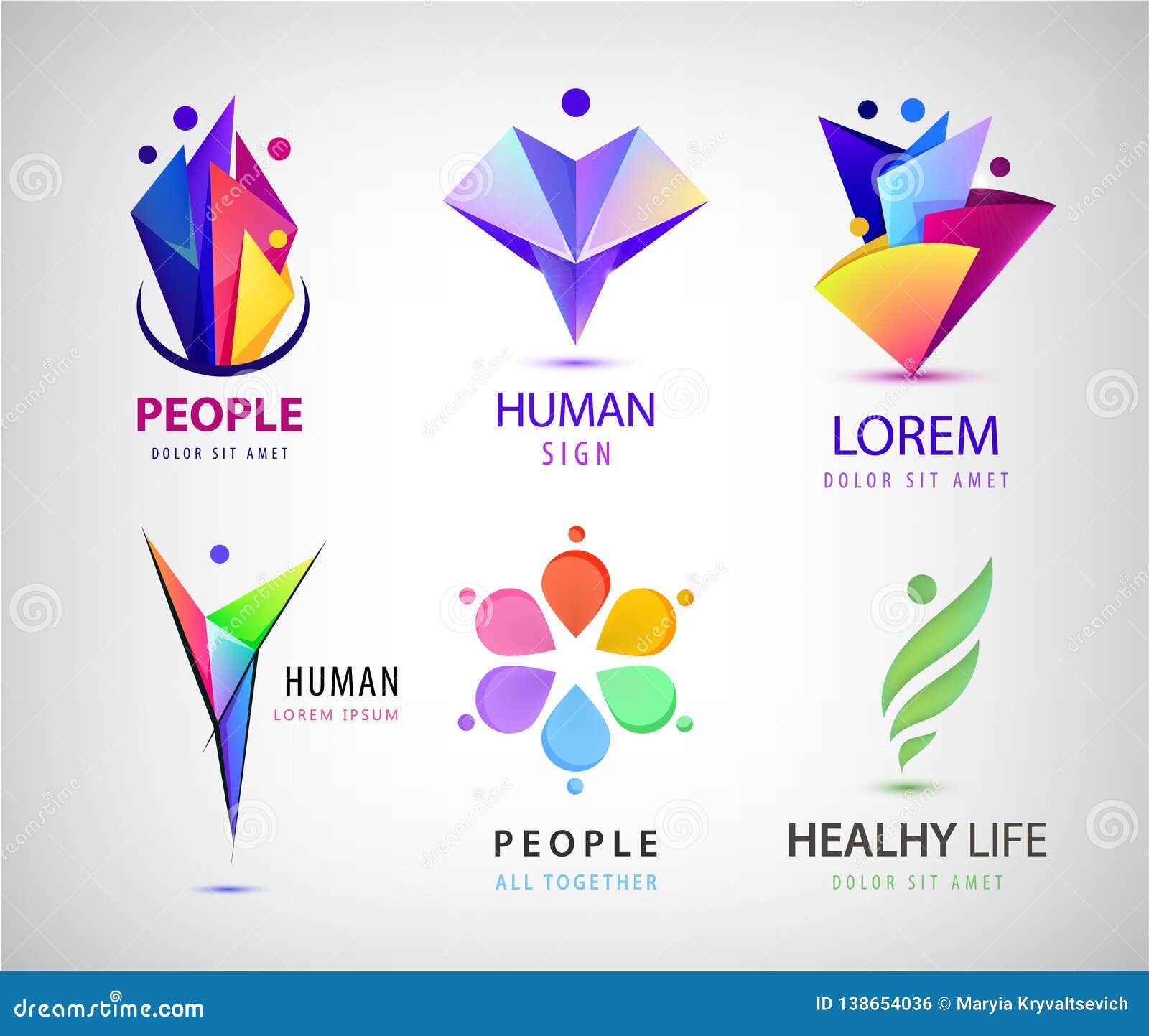Vector Set of Human, People Group Logos. Family, Business Teamwork ...