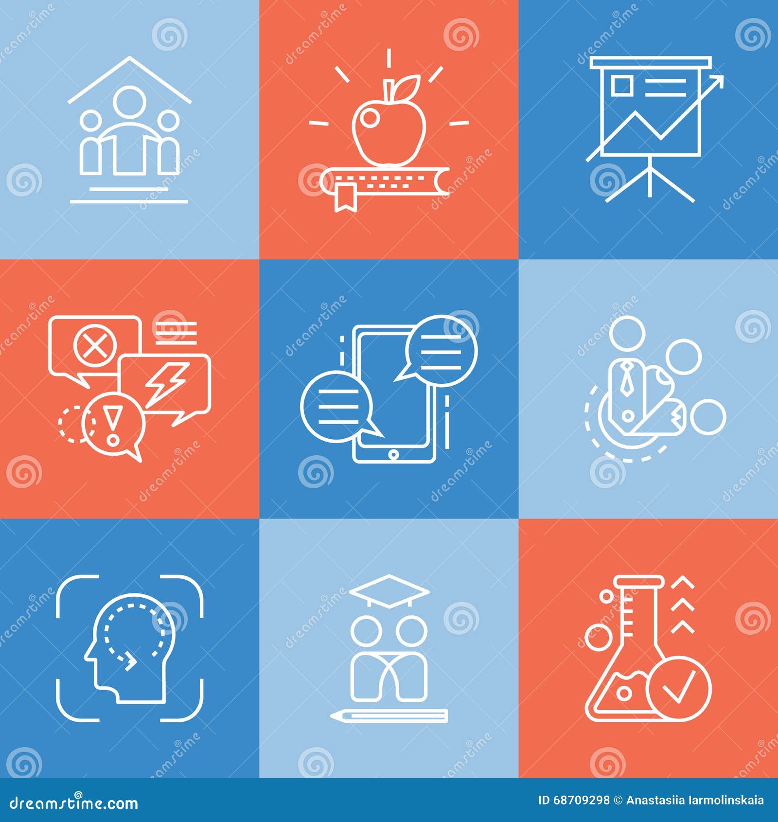  set icons related to types and techniques of mentorship.