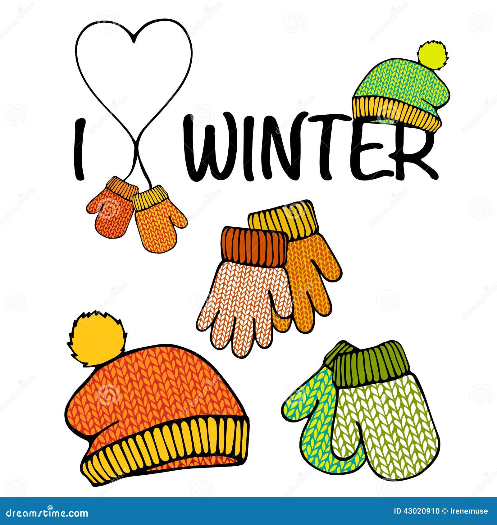 Vector Set of Isolated Winter Accessories Stock Vector Illustration