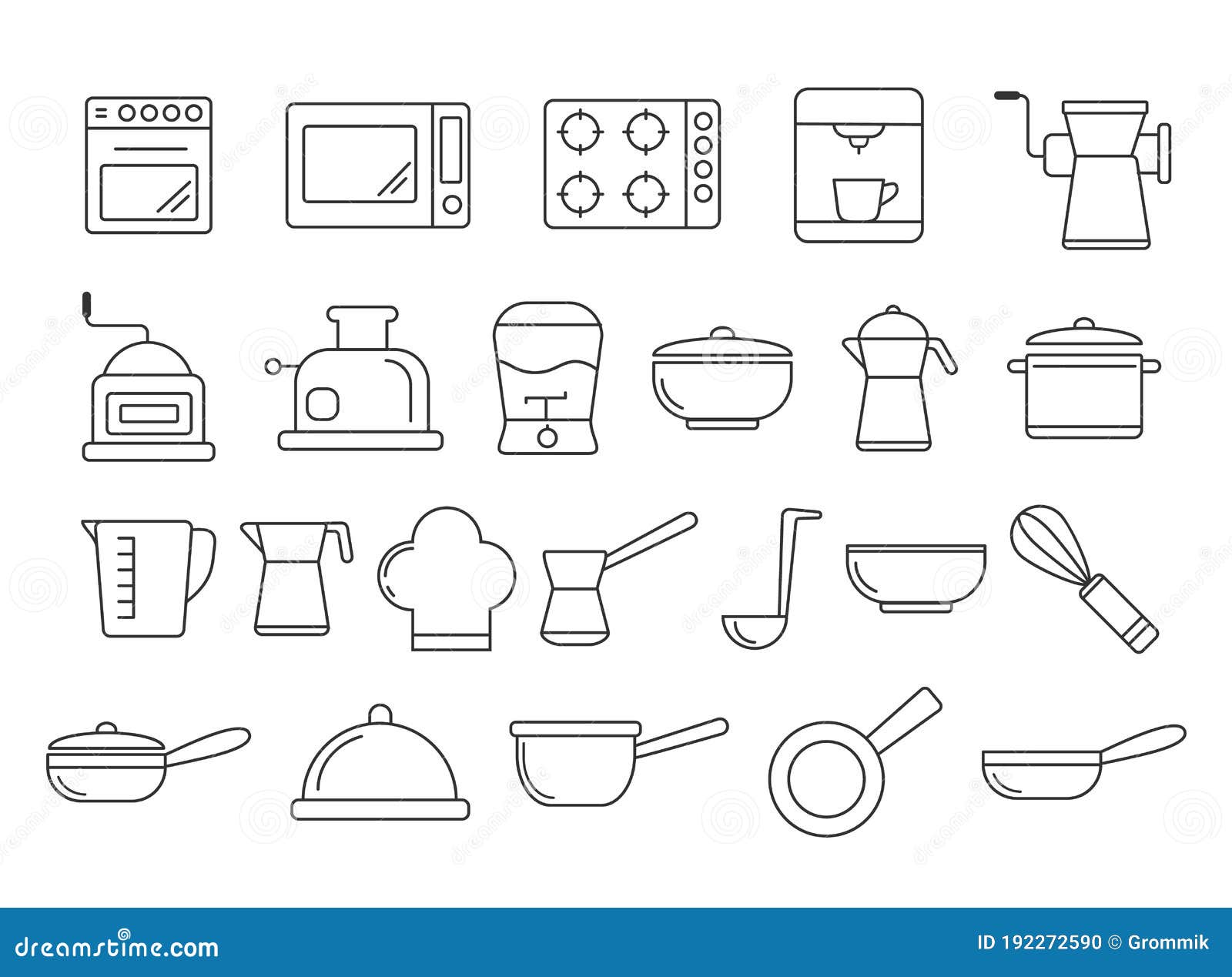 Vector Set of Kitchen Accessories for Stickers, Scrapbooking, sites and Apps. Empty Polygon