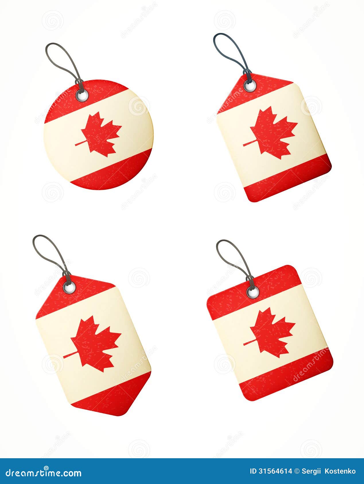 Vector Set Of Labels With Canada Flag Stock Vector Illustration of color, leaf 31564614