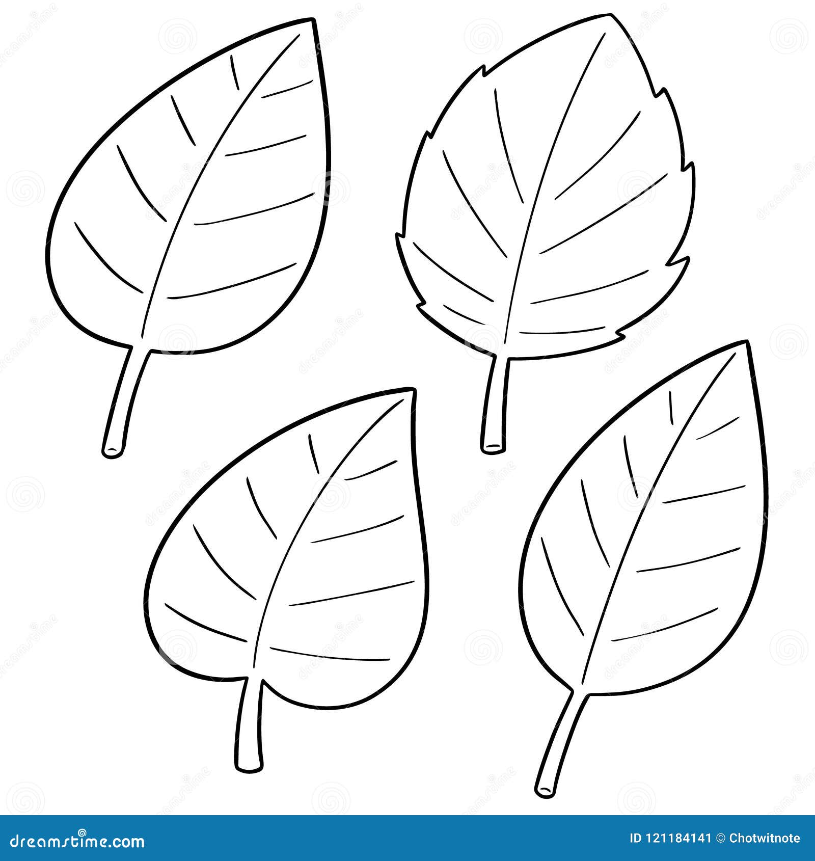 Vector set of leaves stock vector. Illustration of field - 121184141