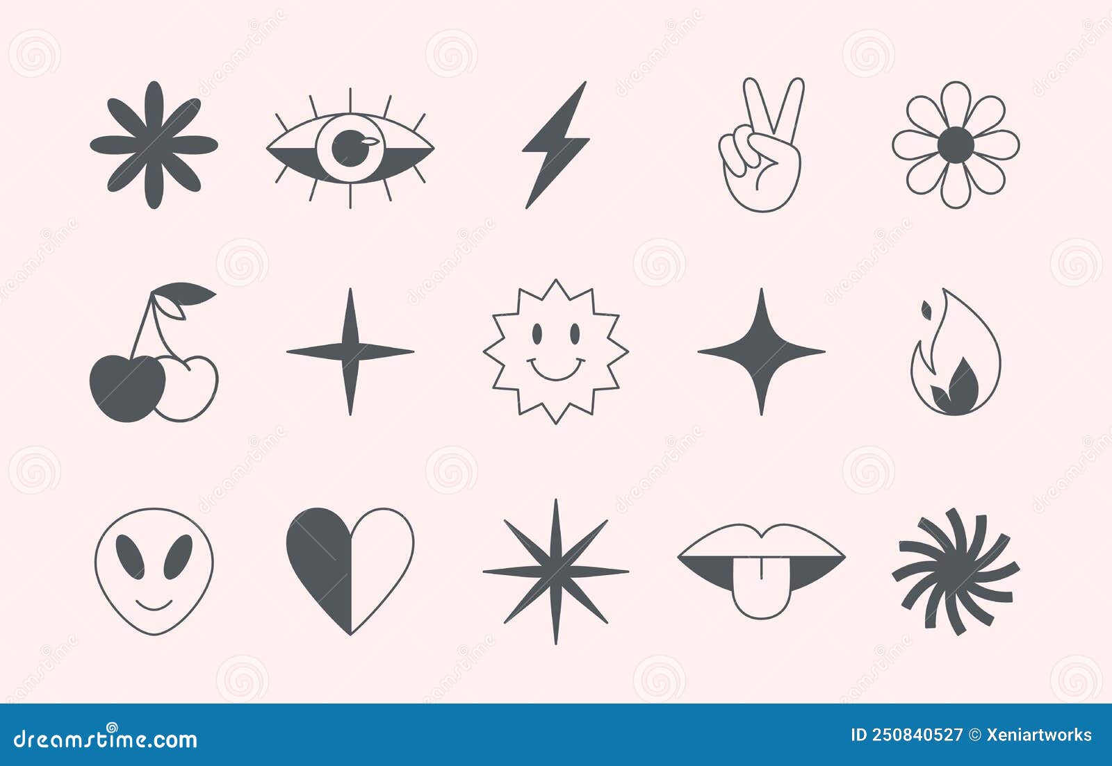 Vector Set of Linear Fun Patches,stickers,geometric Shapes in 90s Style ...