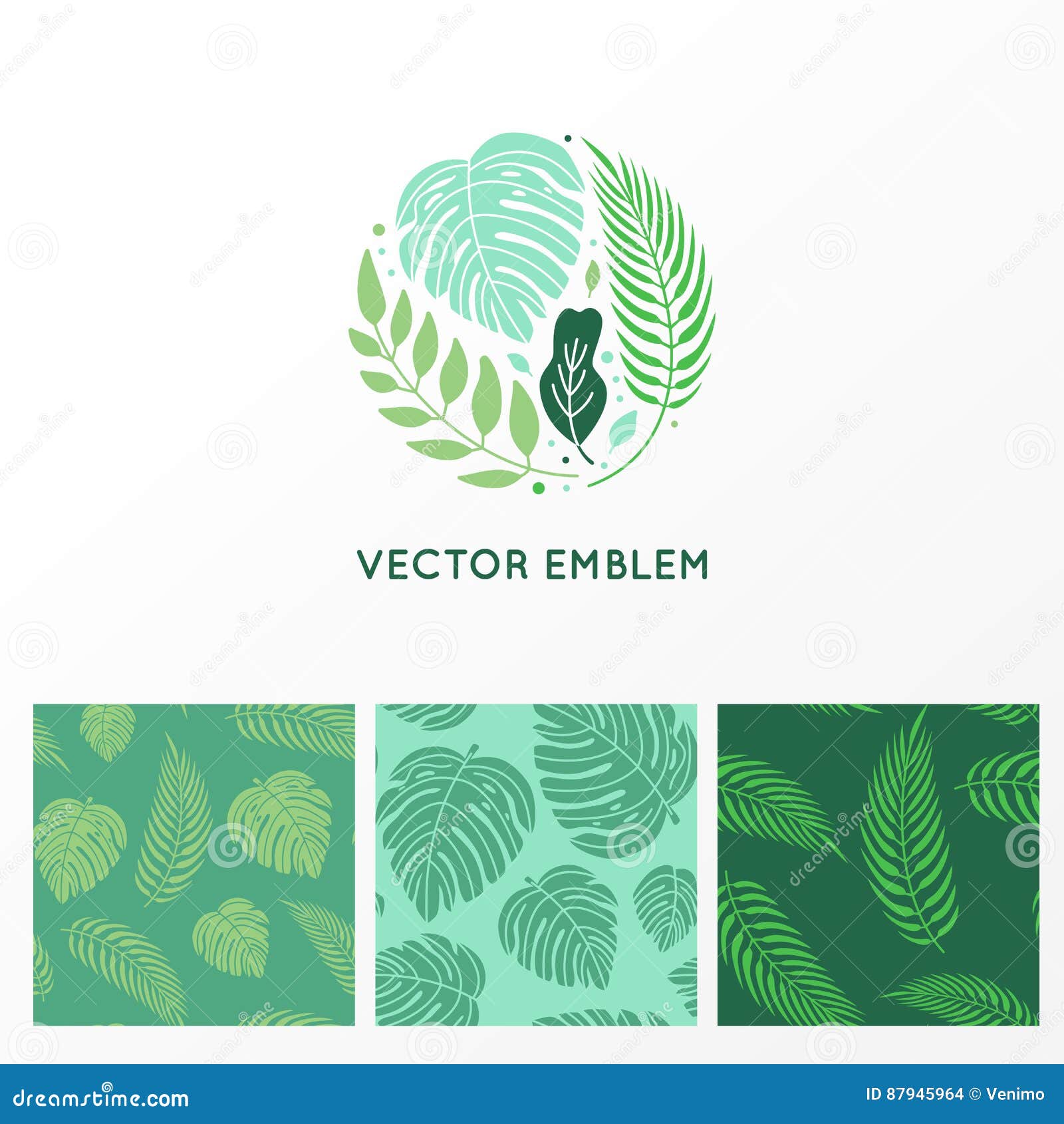 Set of logo design templates seamless patterns Vector Image