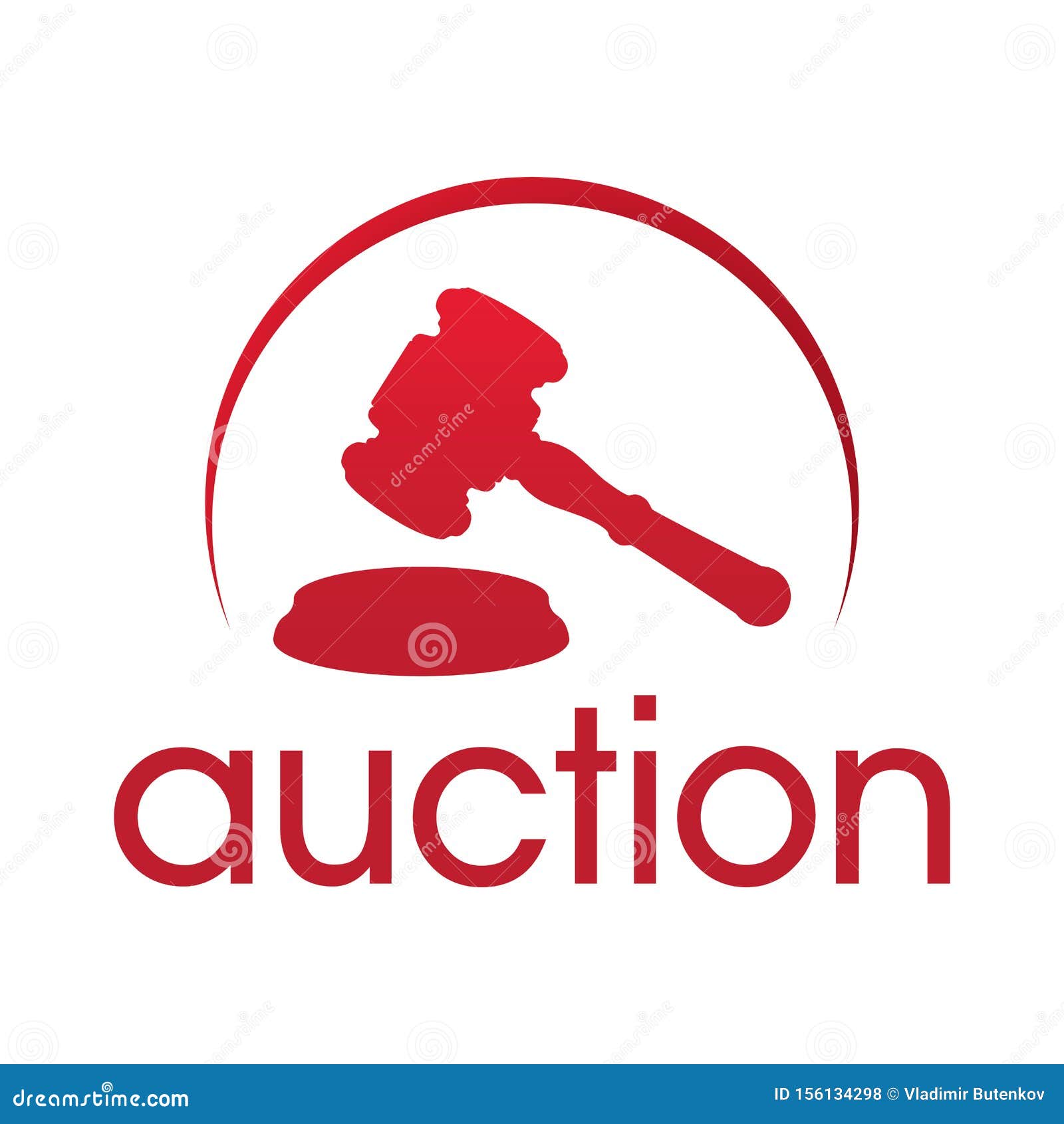 Vector Set of Logos for Bidding and Auctions Stock Illustration
