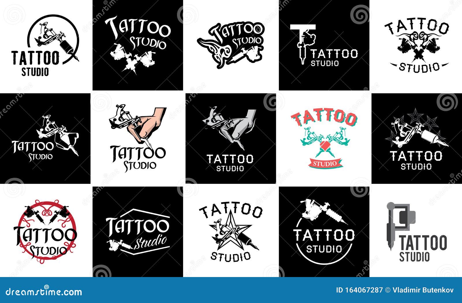 Vector Set of Logos for Tattoo Salon and Studio Stock Illustration ...