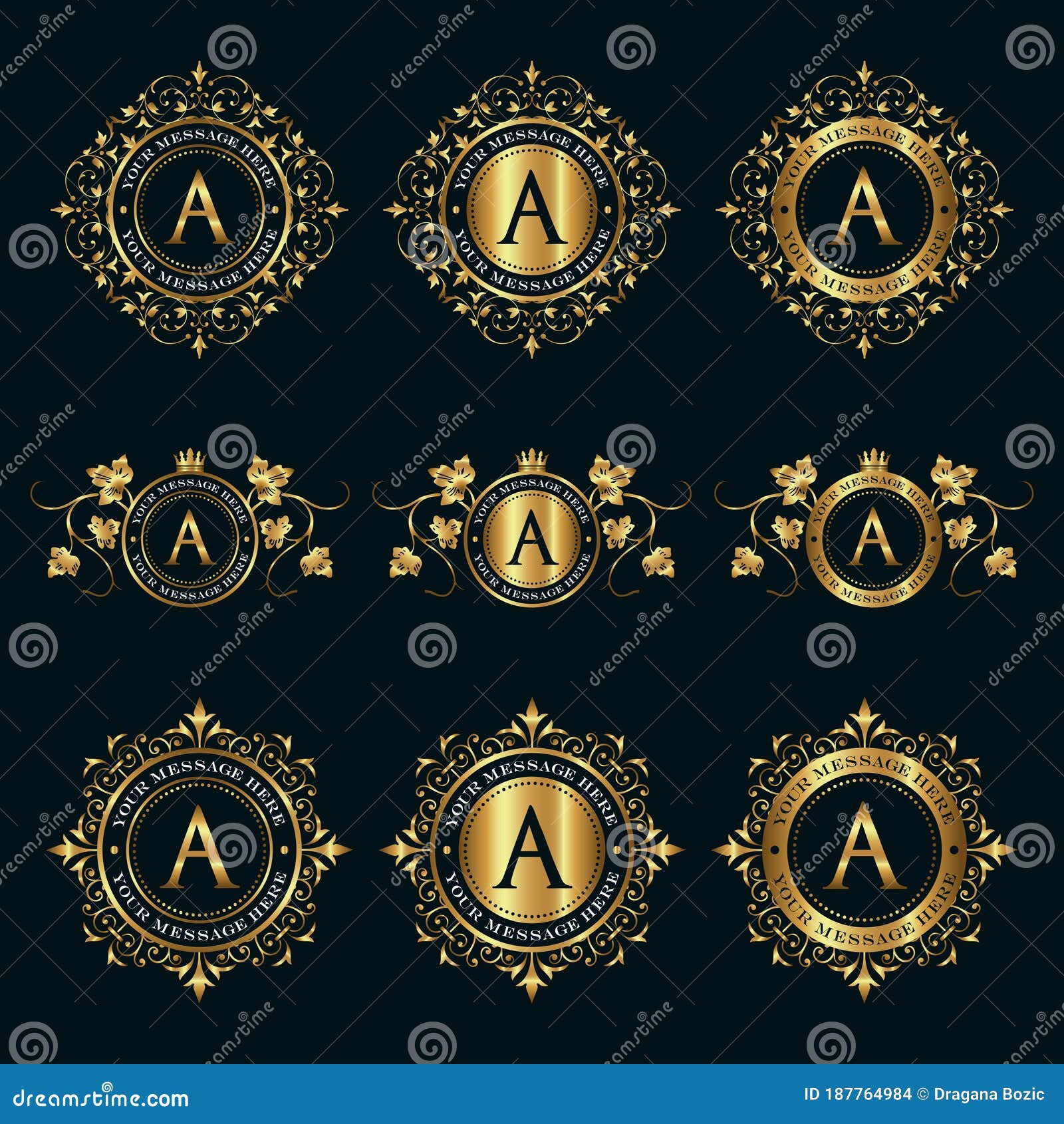 Initial Letter Logo LV Gold And White Color, With Stamp And Circle Object,  Vector Logo Design Template Elements For Your Business Or Company Identity.  Royalty Free SVG, Cliparts, Vectors, and Stock Illustration.