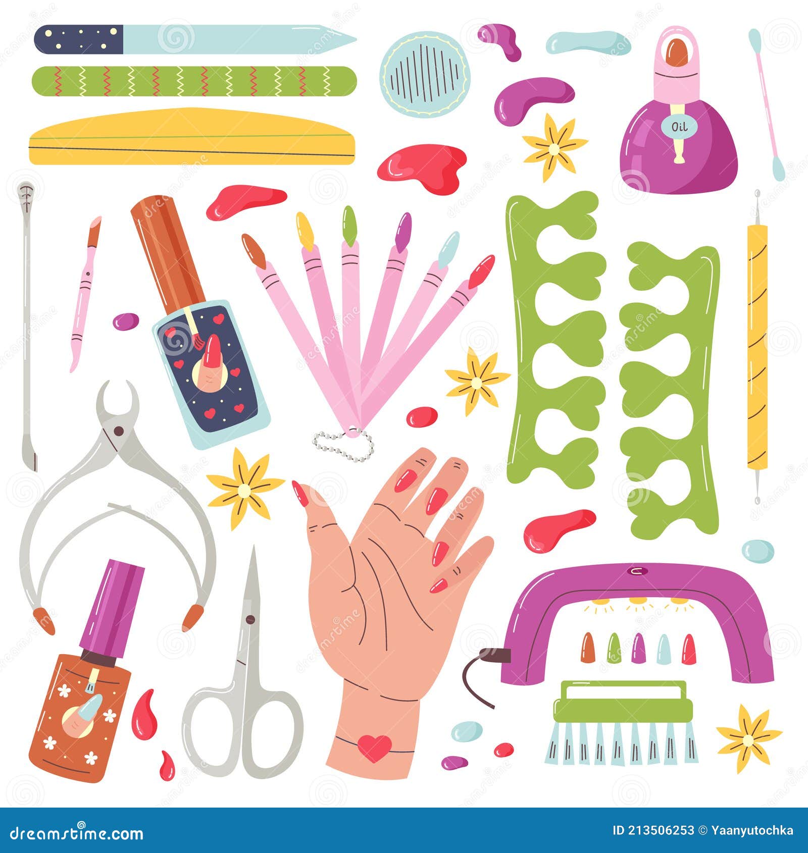 Vector Set of Manicure Tools Stock Vector - Illustration of isolated ...