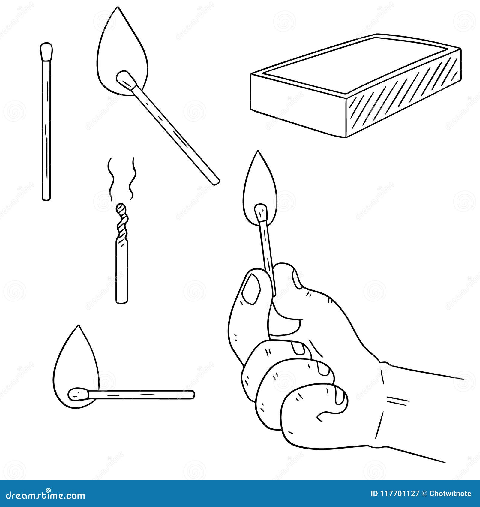 Vector set of matches stock vector. Illustration of kitchen 117701127