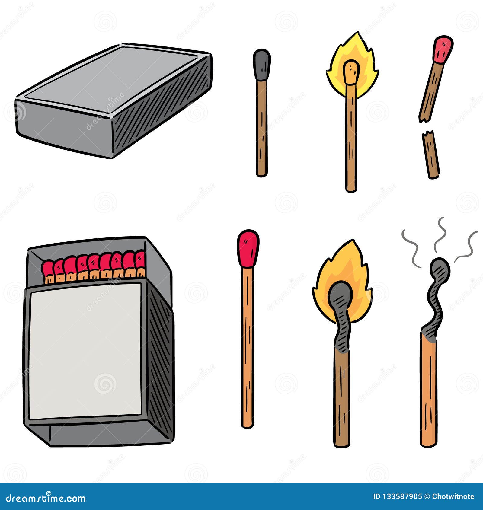 Vector set of matches stock vector. Illustration of cartoon 133587905