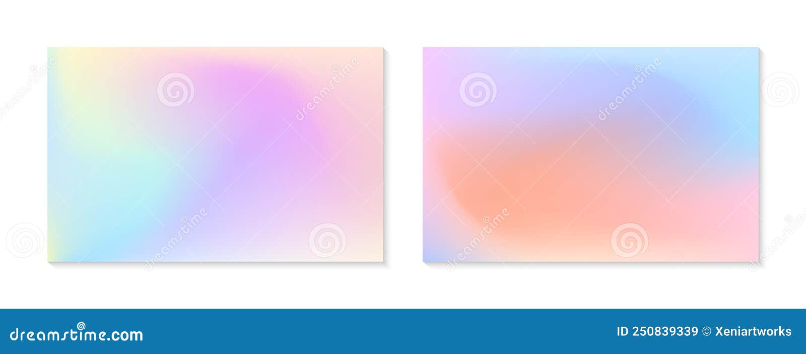  set of mesh gradient backgrounds in soft pastel colors.copy space for text