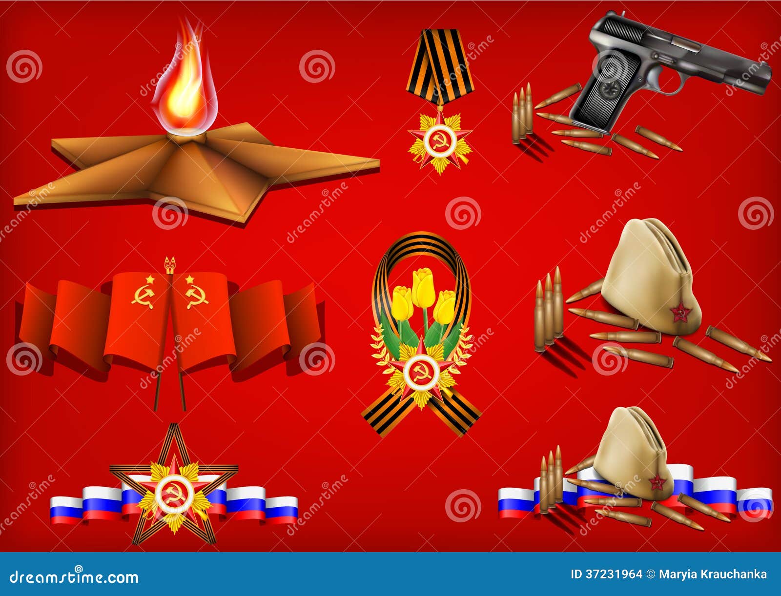 set of military objects