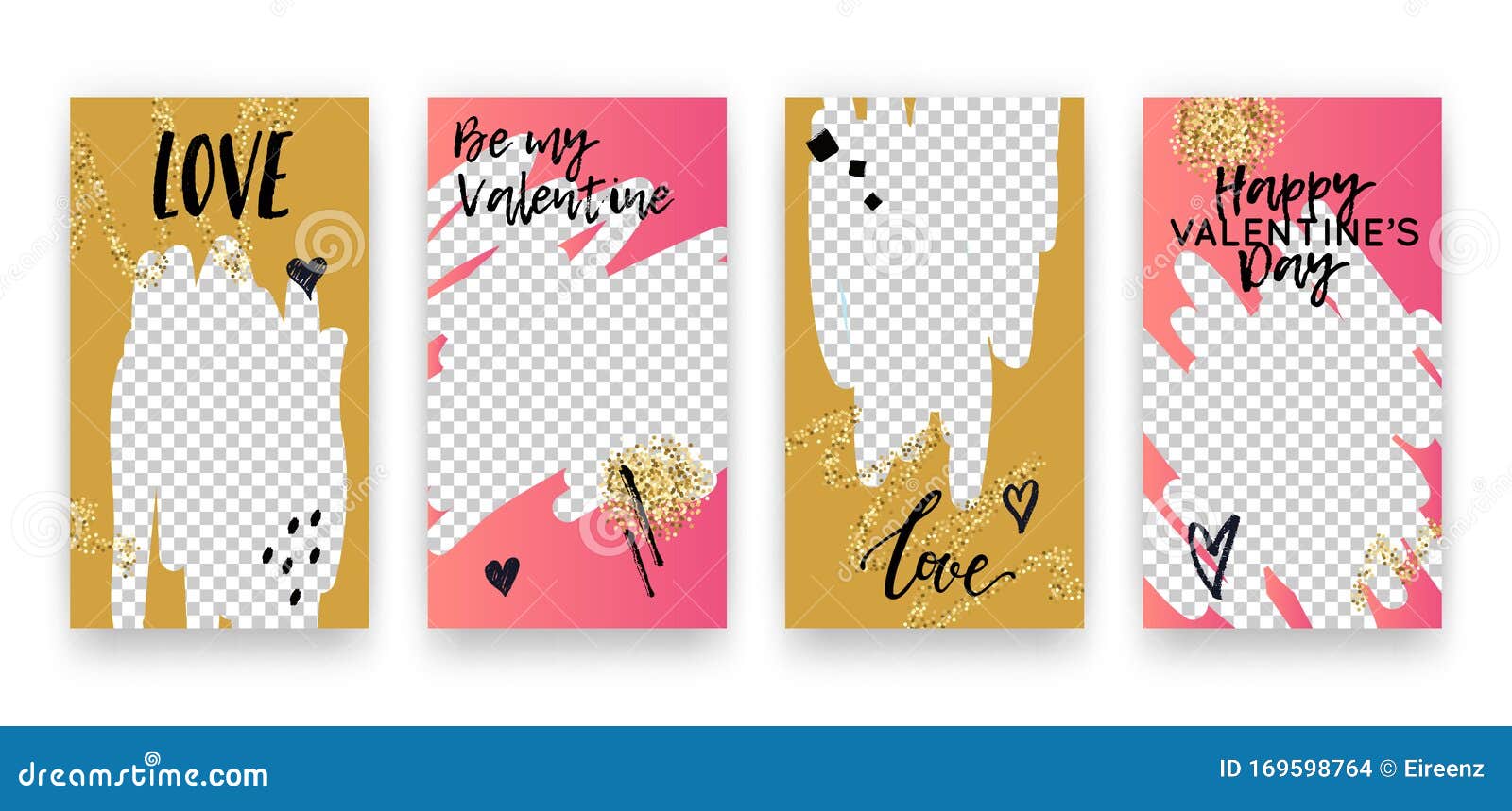 Vector Set Mit Modischen Bearbeitbaren Vorlagen Fur Geschichten Uber Soziale Netzwerke Valentinstag Moderne Banner Mit Herz Vektor Abbildung Illustration Von Fur Netzwerke