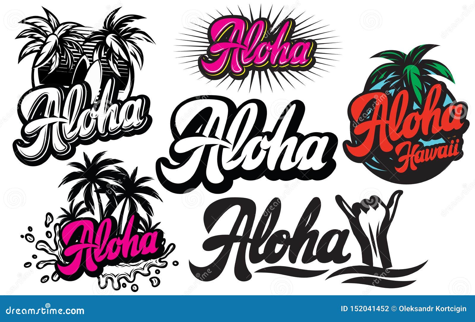  set of monochrome s on aloha with a palm