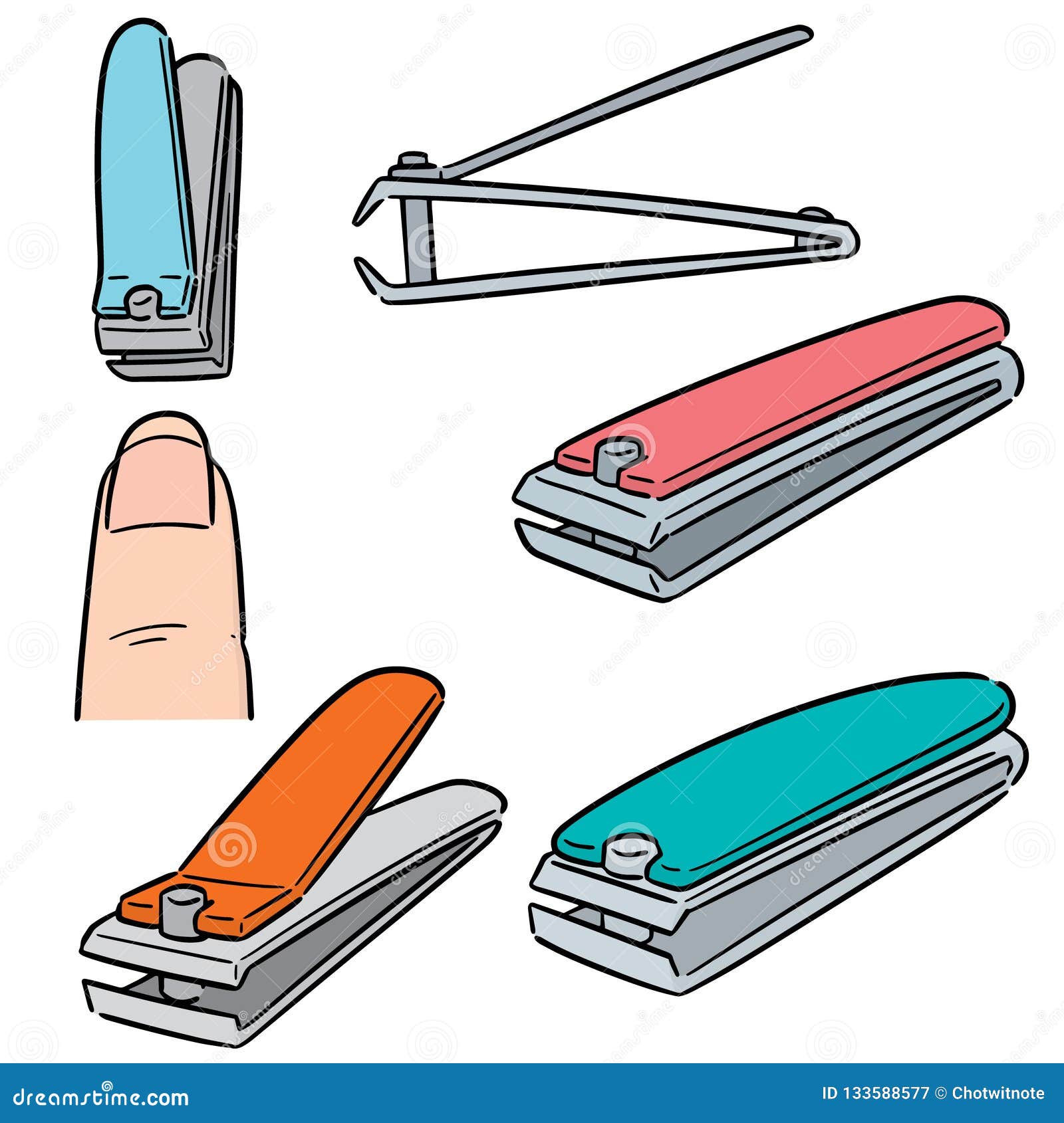 Vector set of nail clipper stock vector. Illustration of doodle 133588577