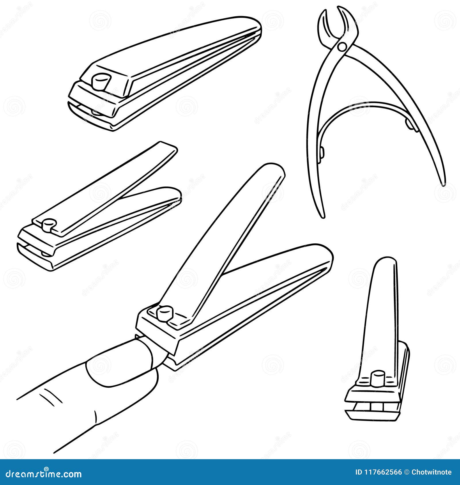 Vector set of nail clipper stock vector. Illustration of clipper