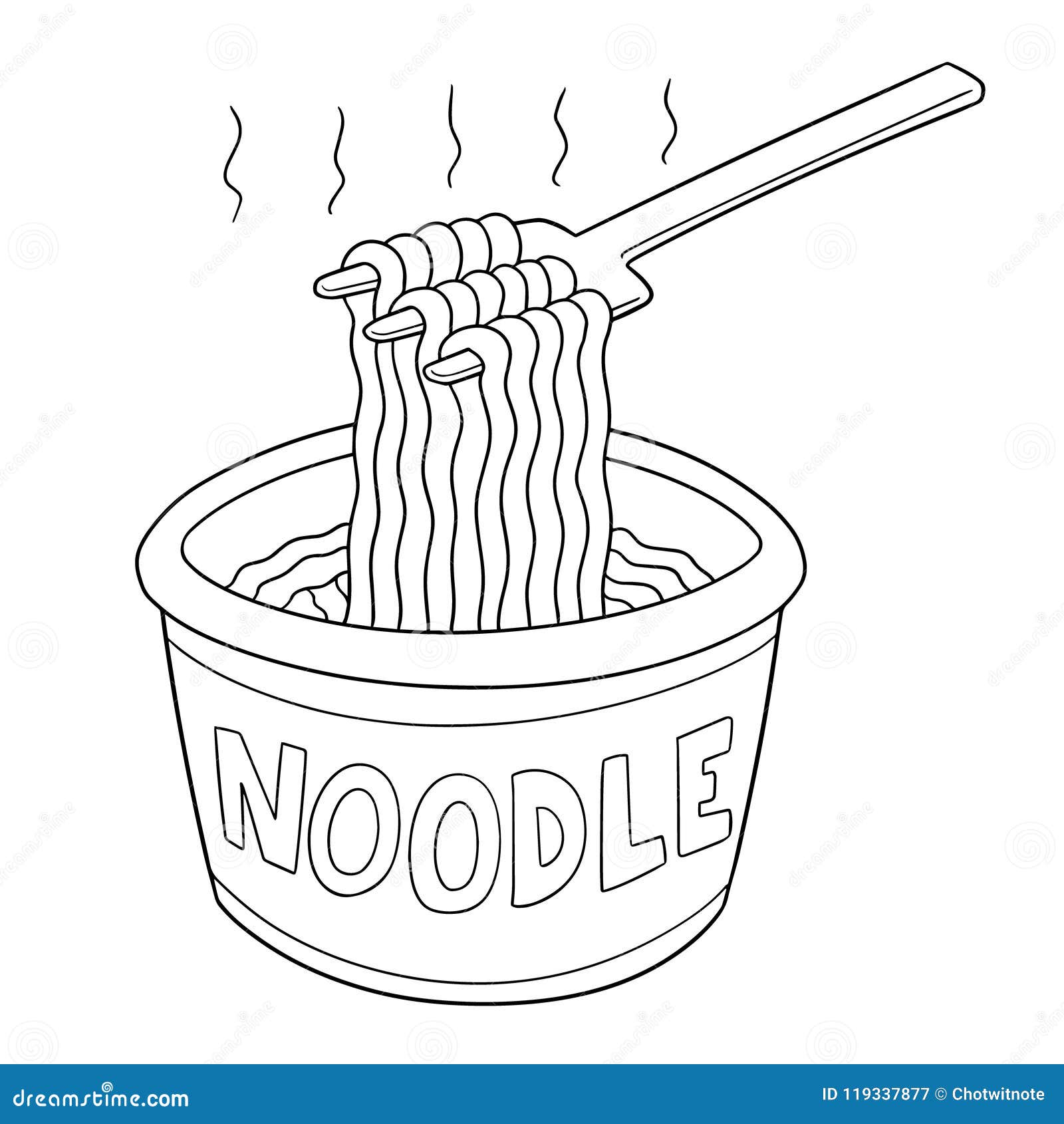 Vector set of noodle stock vector. Illustration of menu 119337877