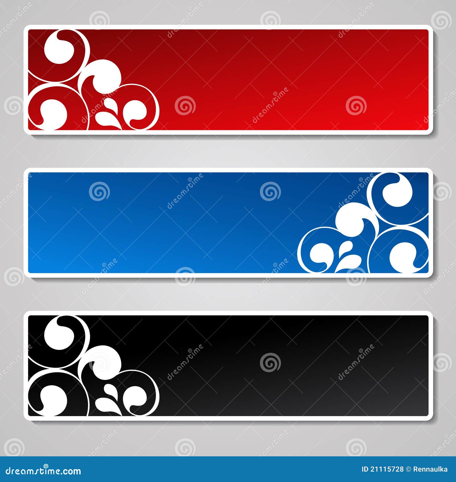 Vector Set of Ornament Banners Stock Vector Illustration of label