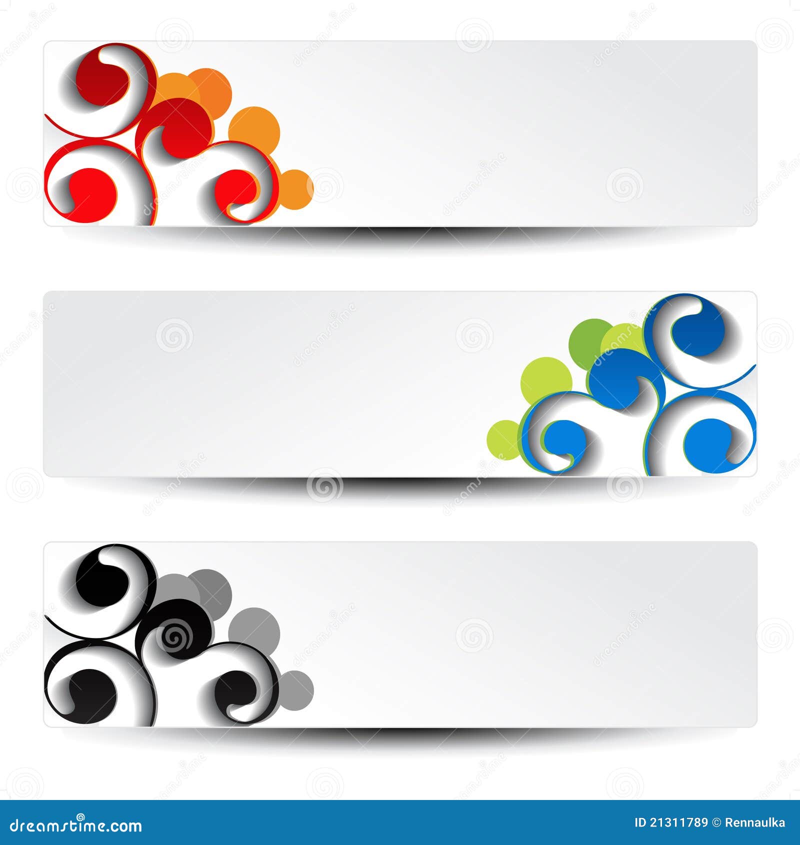 Vector Set of Ornament Banners Stock Vector Illustration of flower