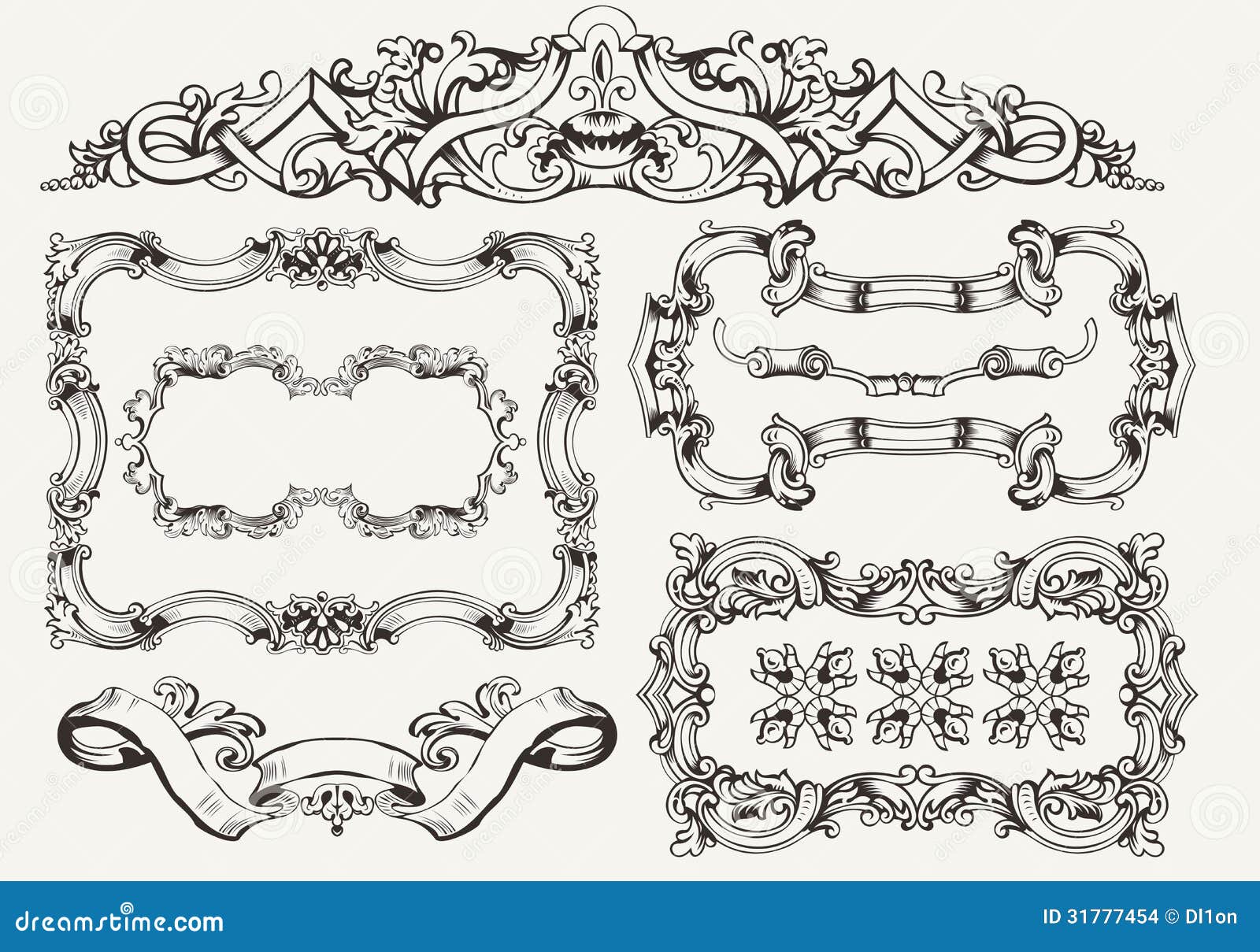  set: ornate vintage frames