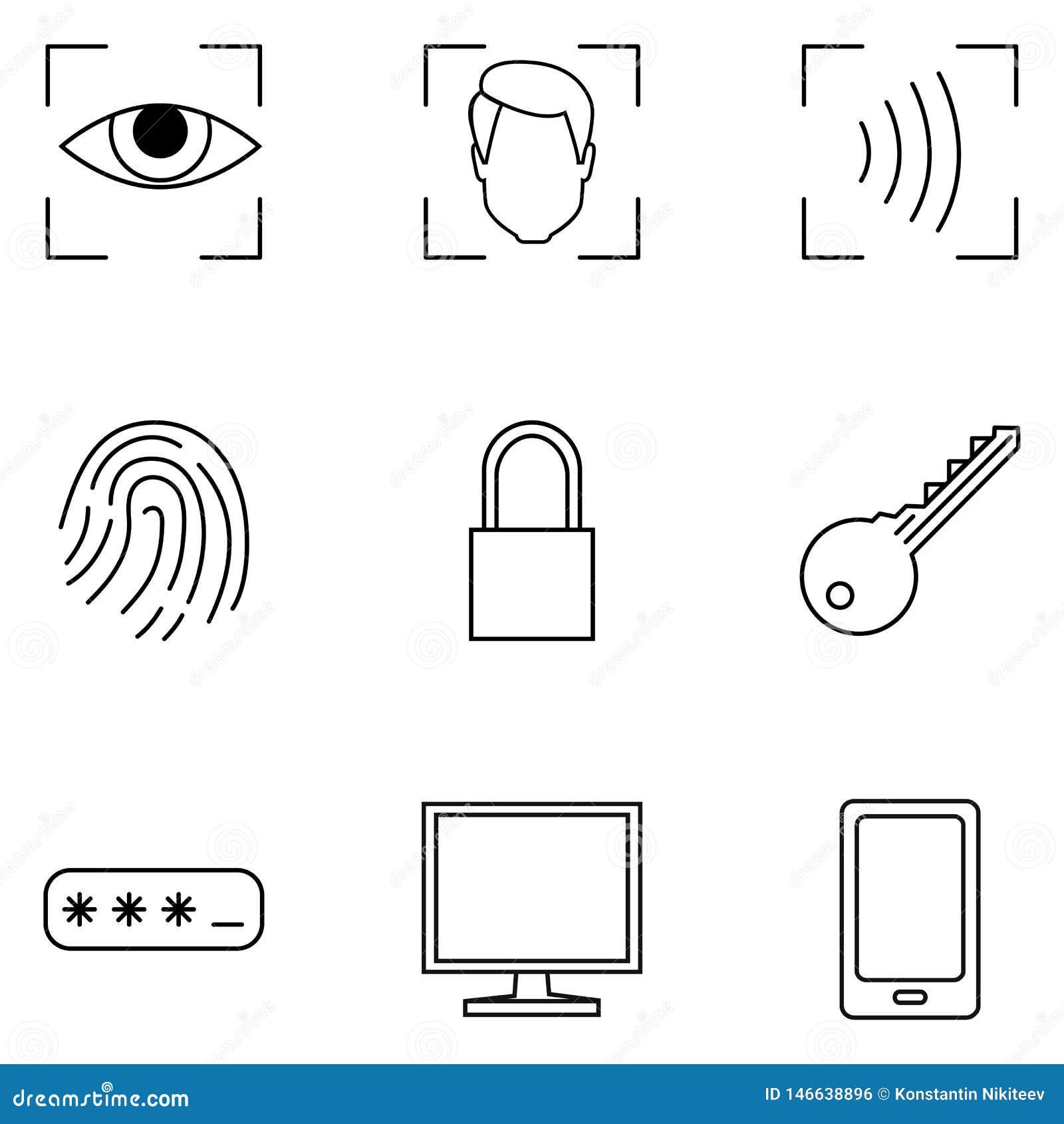 vector-set-of-outline-cyber-security-icons-stock-vector-illustration