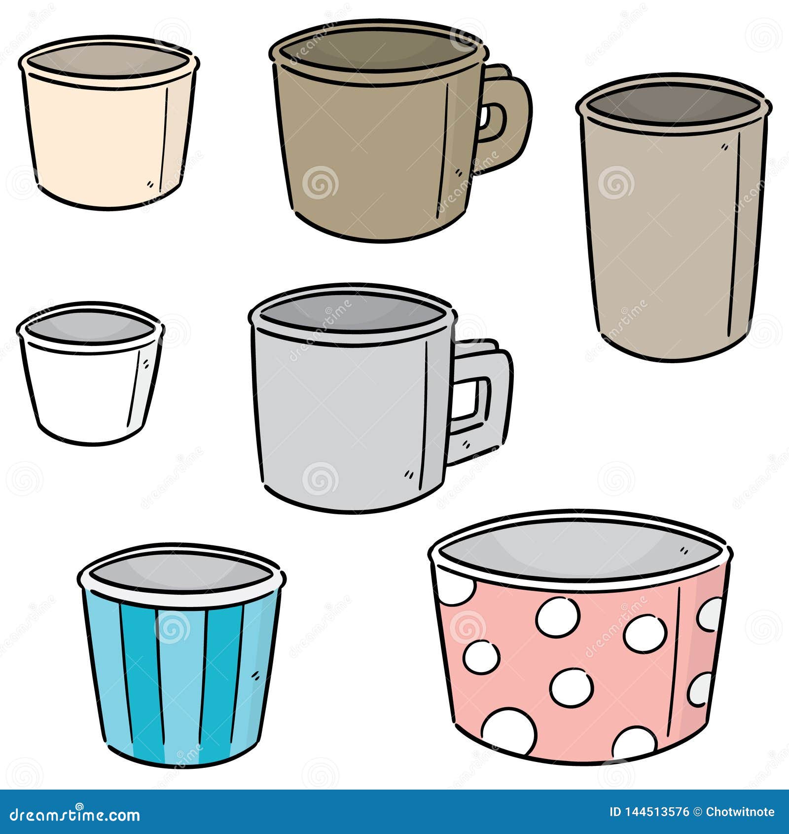 Vector set of paper cup stock vector. Illustration of shop - 144513576