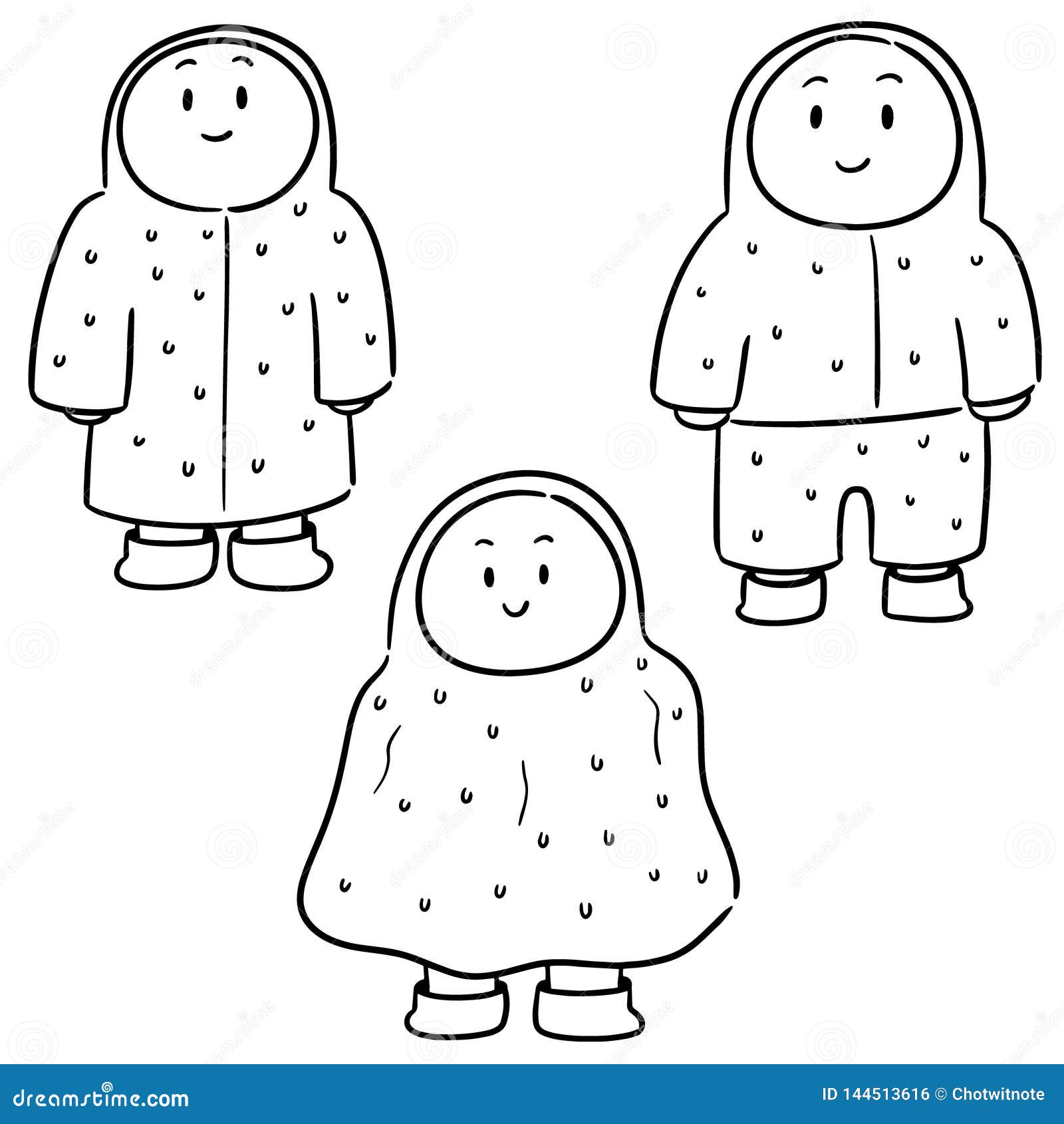 Vector Set of People in Raincoat Stock Vector - Illustration of jacket ...